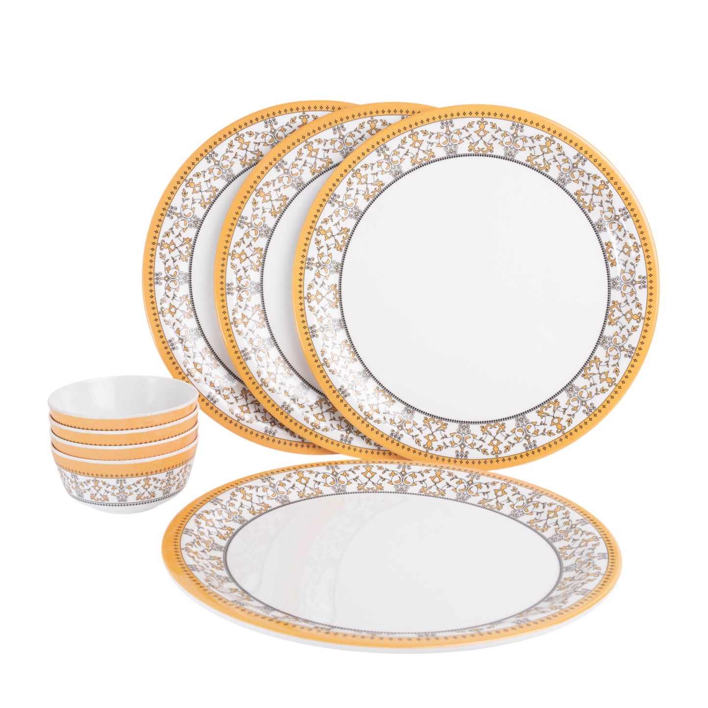 SUPERWARE | Pure Melamine | Dinner Set - ForgetMeNot | Set Of 8 Pcs. | Stain Free, Glazed Finish