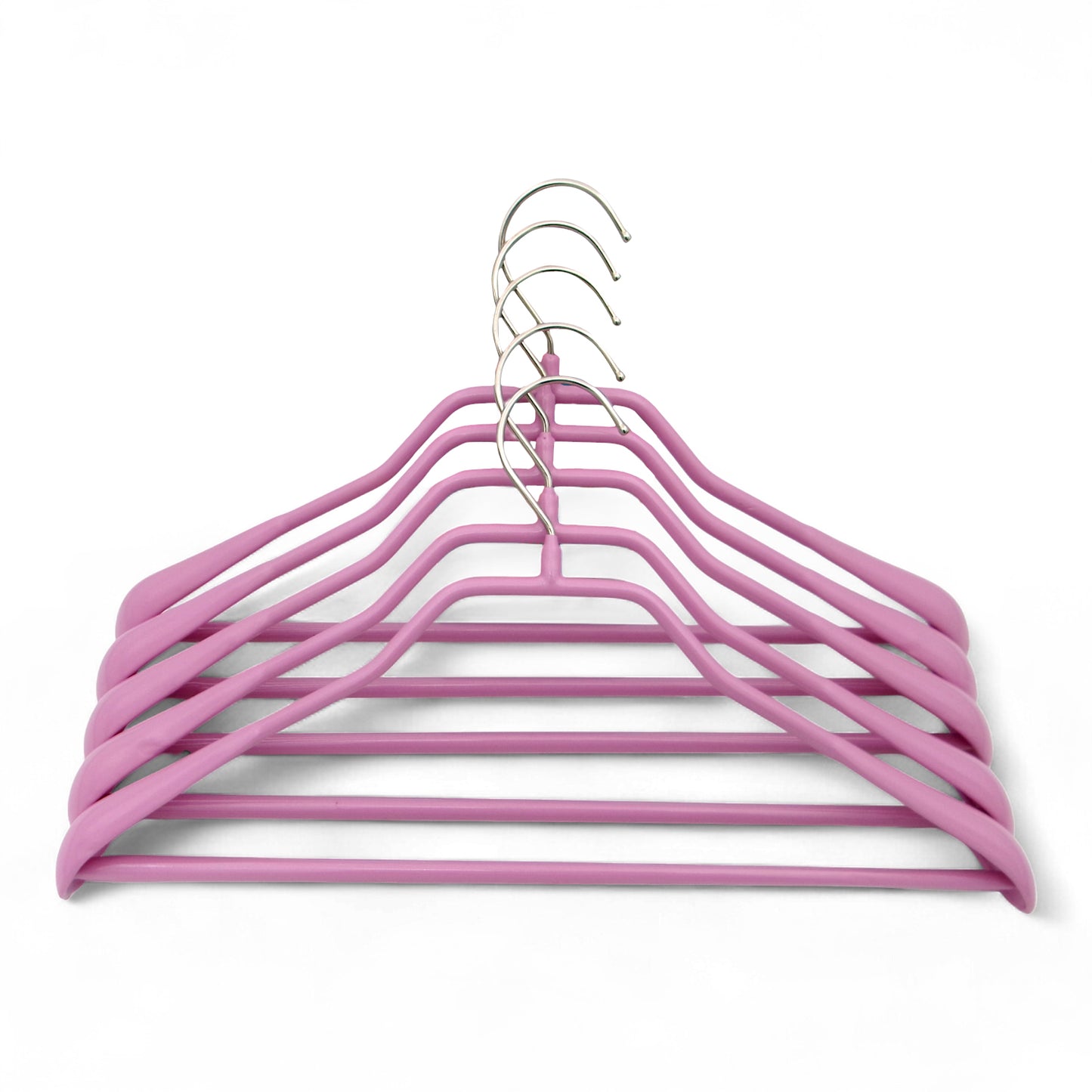 MAWA | Made in Germany | Metal Hanger Set | Coat Hanger | Bodyform 42/LS | Non-Slip Coating | 360° Rotatable Swivel Hook | Widened Shoulder Support | 5 Pieces