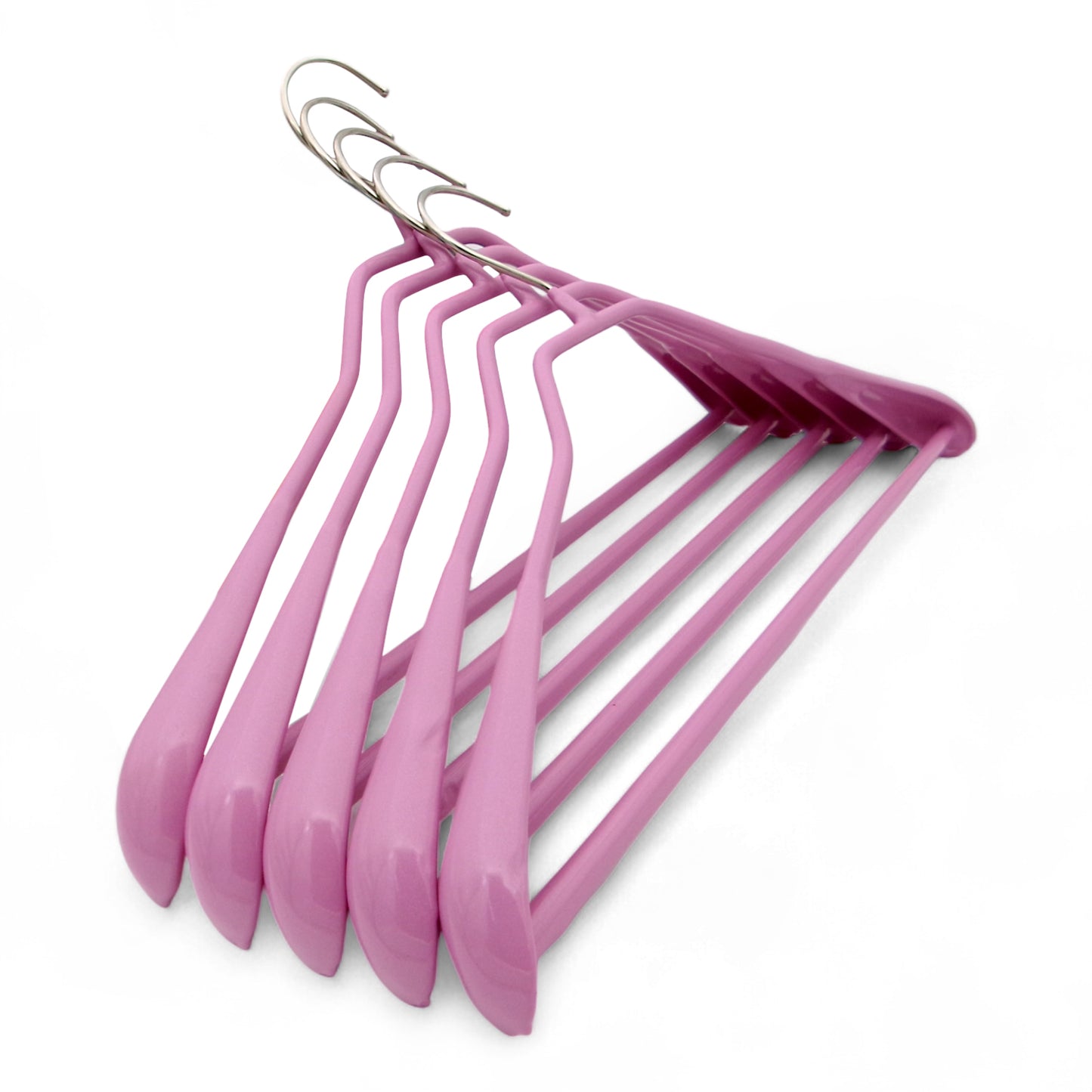 MAWA | Made in Germany | Metal Hanger Set | Coat Hanger | Bodyform 42/LS | Non-Slip Coating | 360° Rotatable Swivel Hook | Widened Shoulder Support | 5 Pieces