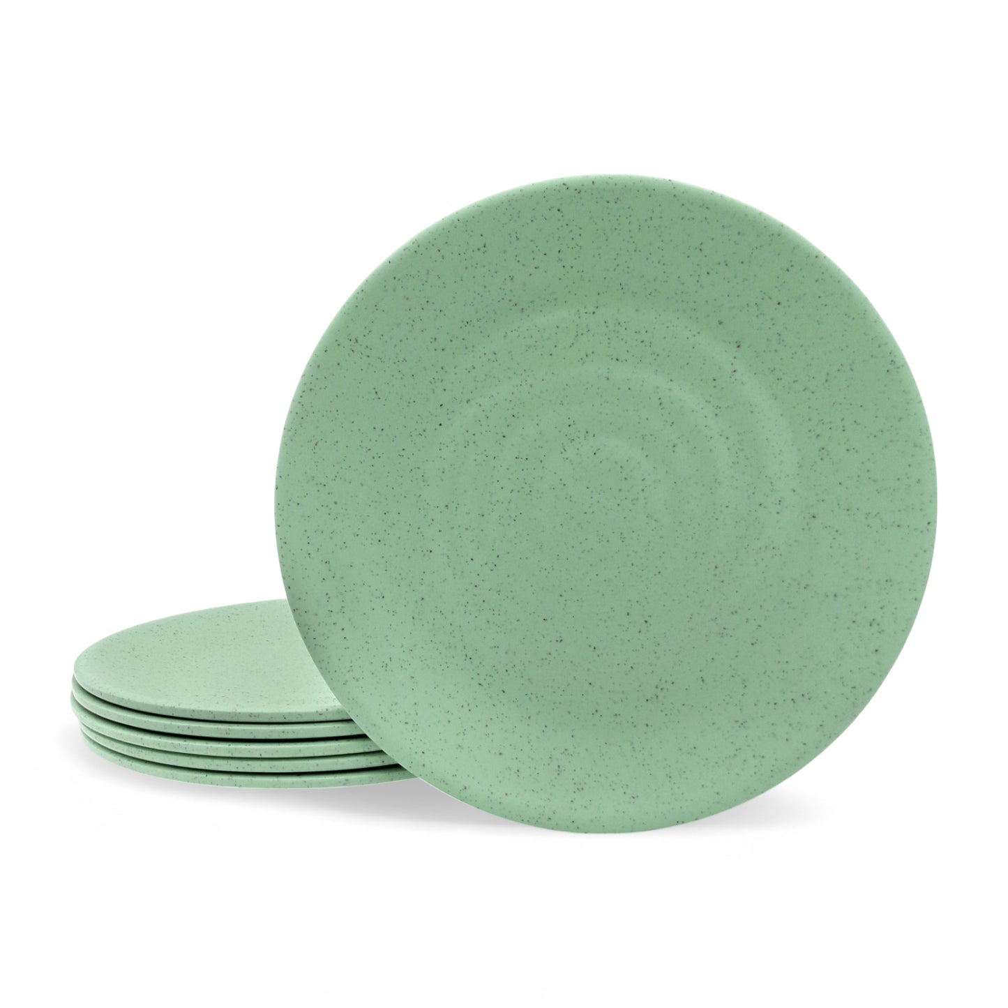 SUPERWARE | Pure Melamine | Round Dinner Plate Set - Green Sand (11.0") | 6 Nos. | Stain Free, Glazed Finish