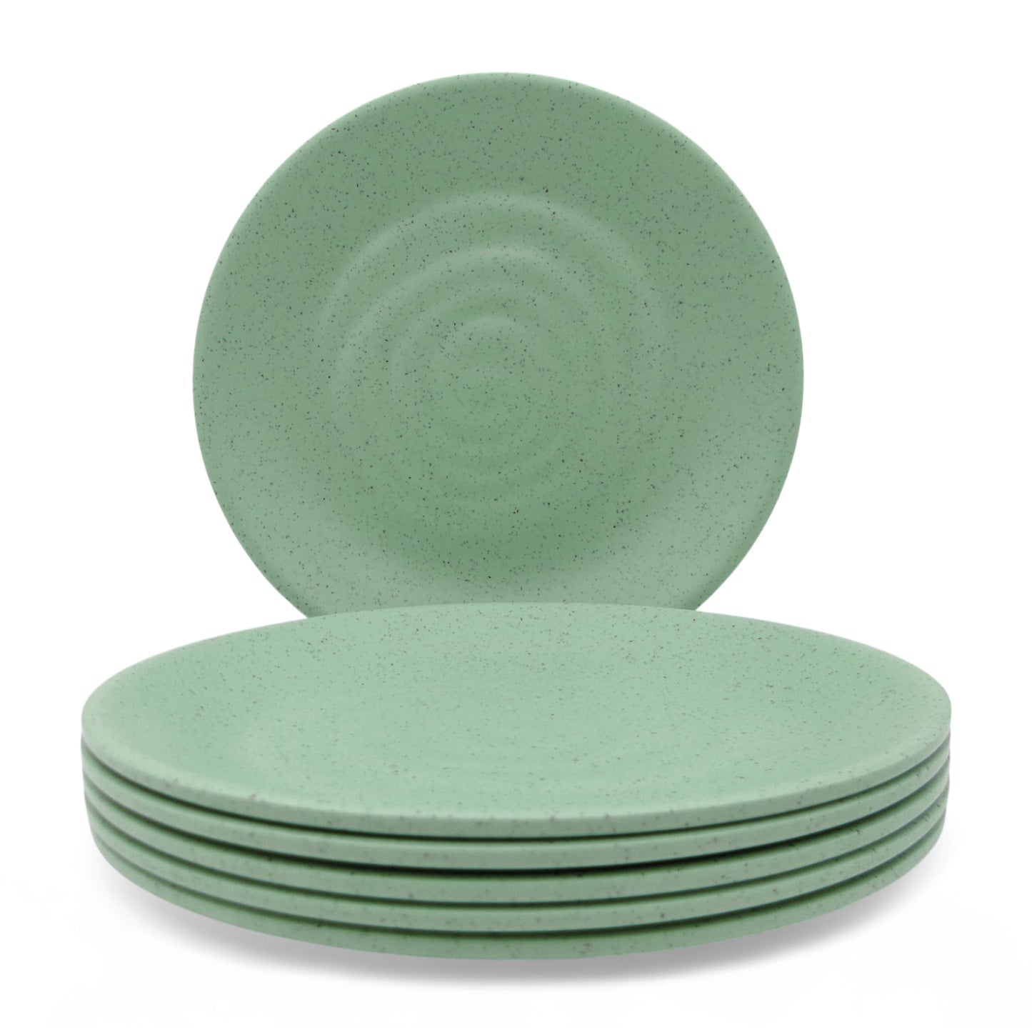 SUPERWARE | Pure Melamine | Round Dinner Plate Set - Green Sand (11.0") | 6 Nos. | Stain Free, Glazed Finish
