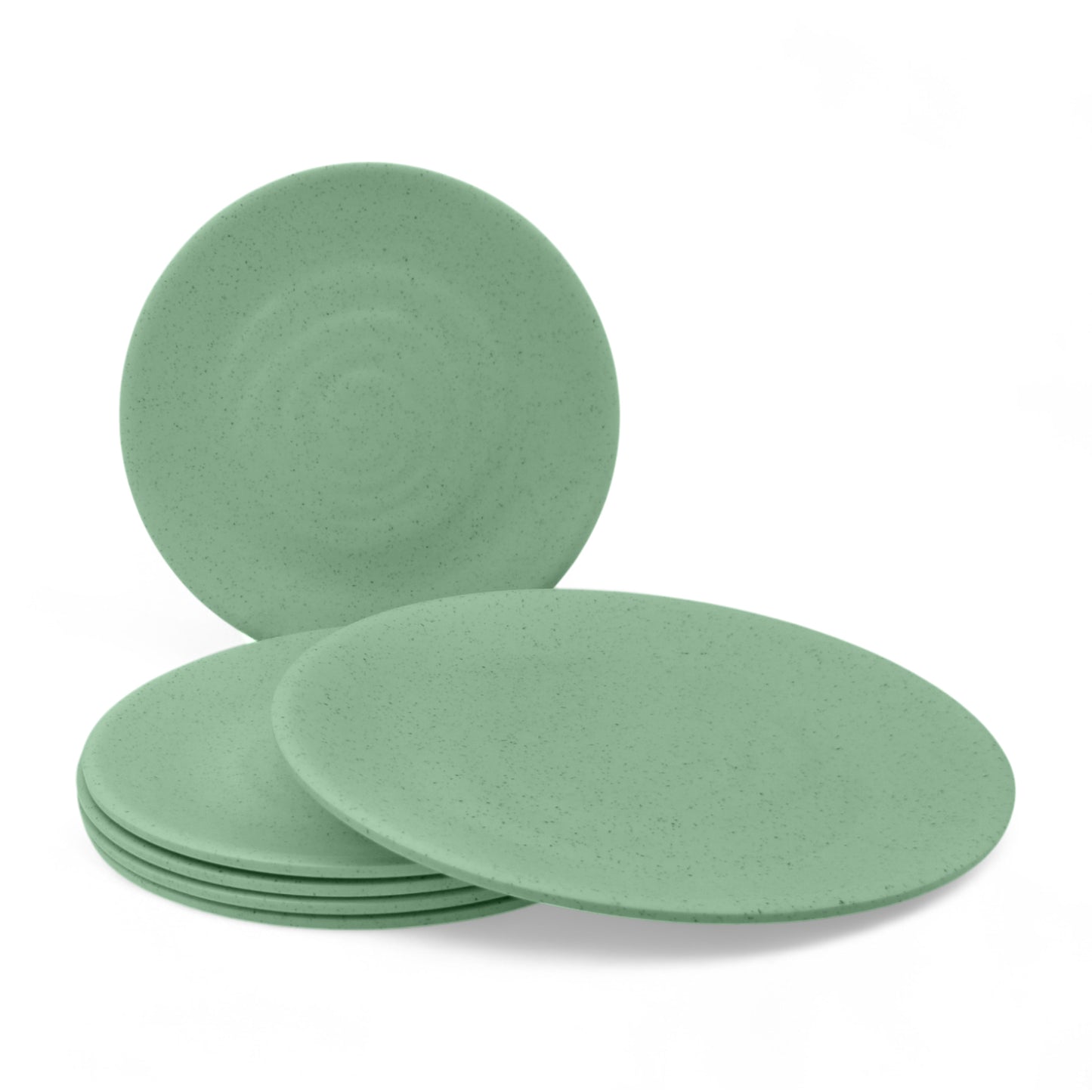 SUPERWARE | Pure Melamine | Round Dinner Plate Set - Green Sand (11.0") | 6 Nos. | Stain Free, Glazed Finish