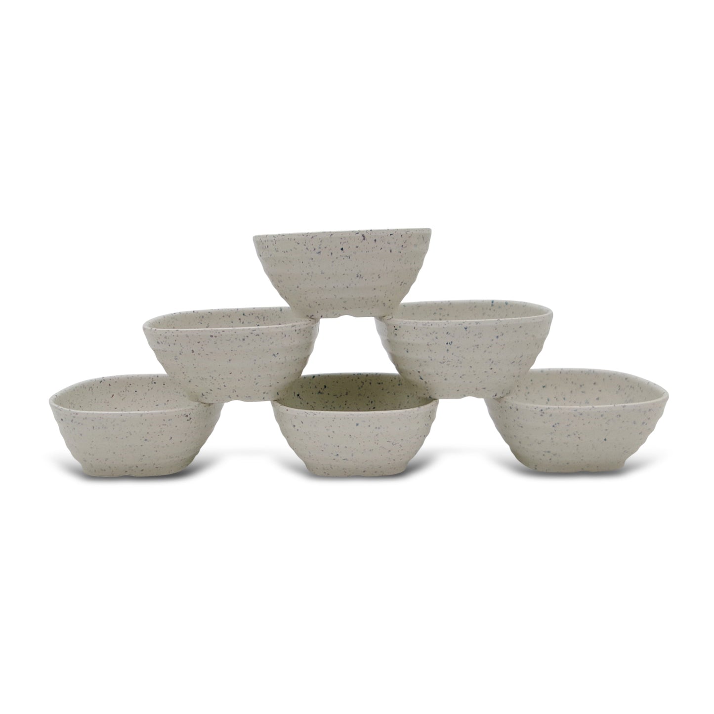 SUPERWARE | Pure Melamine | Square Soup Bowl Set - White Sand (4.25") | 6 Nos. | Stain Free, Glazed Finish