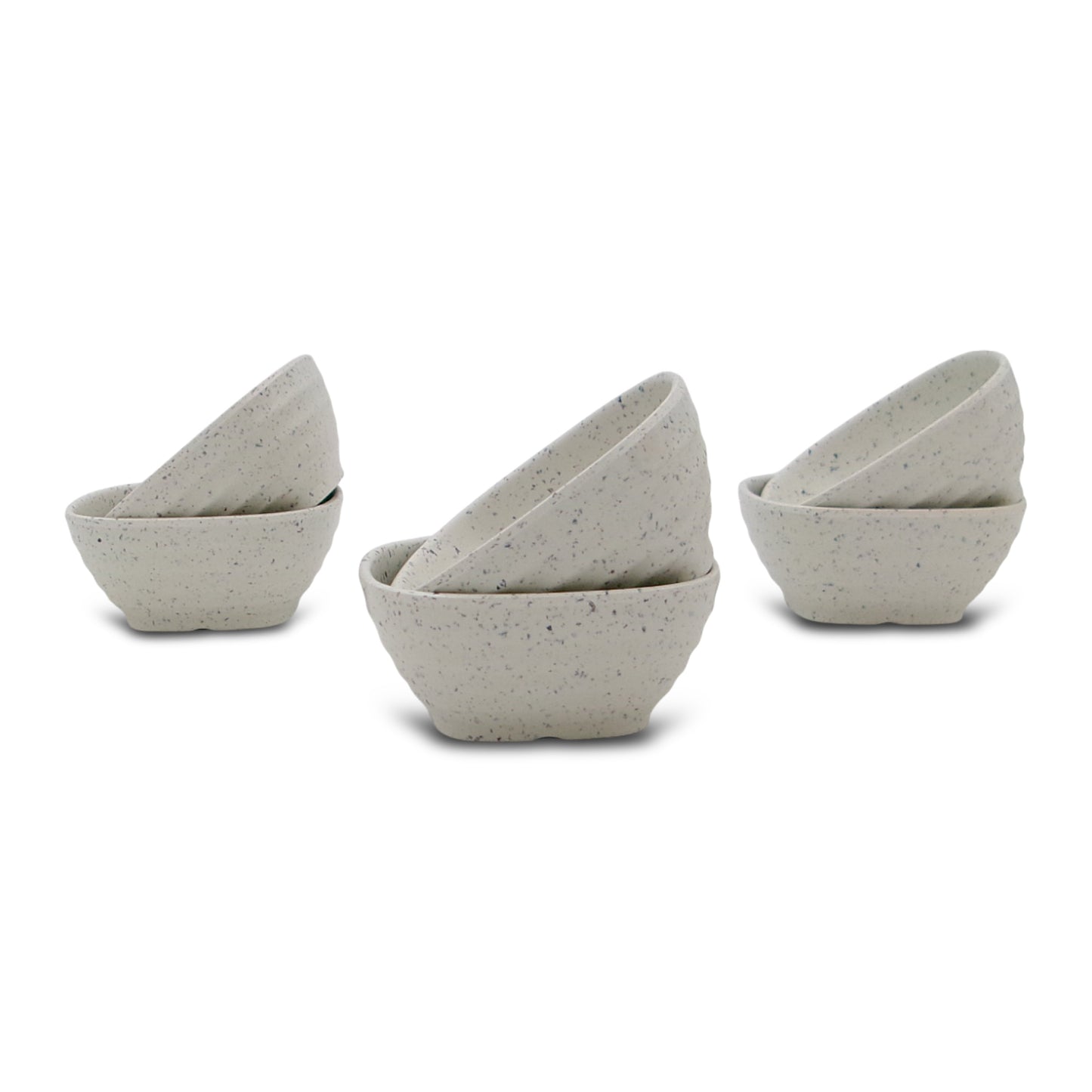 SUPERWARE | Pure Melamine | Square Soup Bowl Set - White Sand (4.25") | 6 Nos. | Stain Free, Glazed Finish