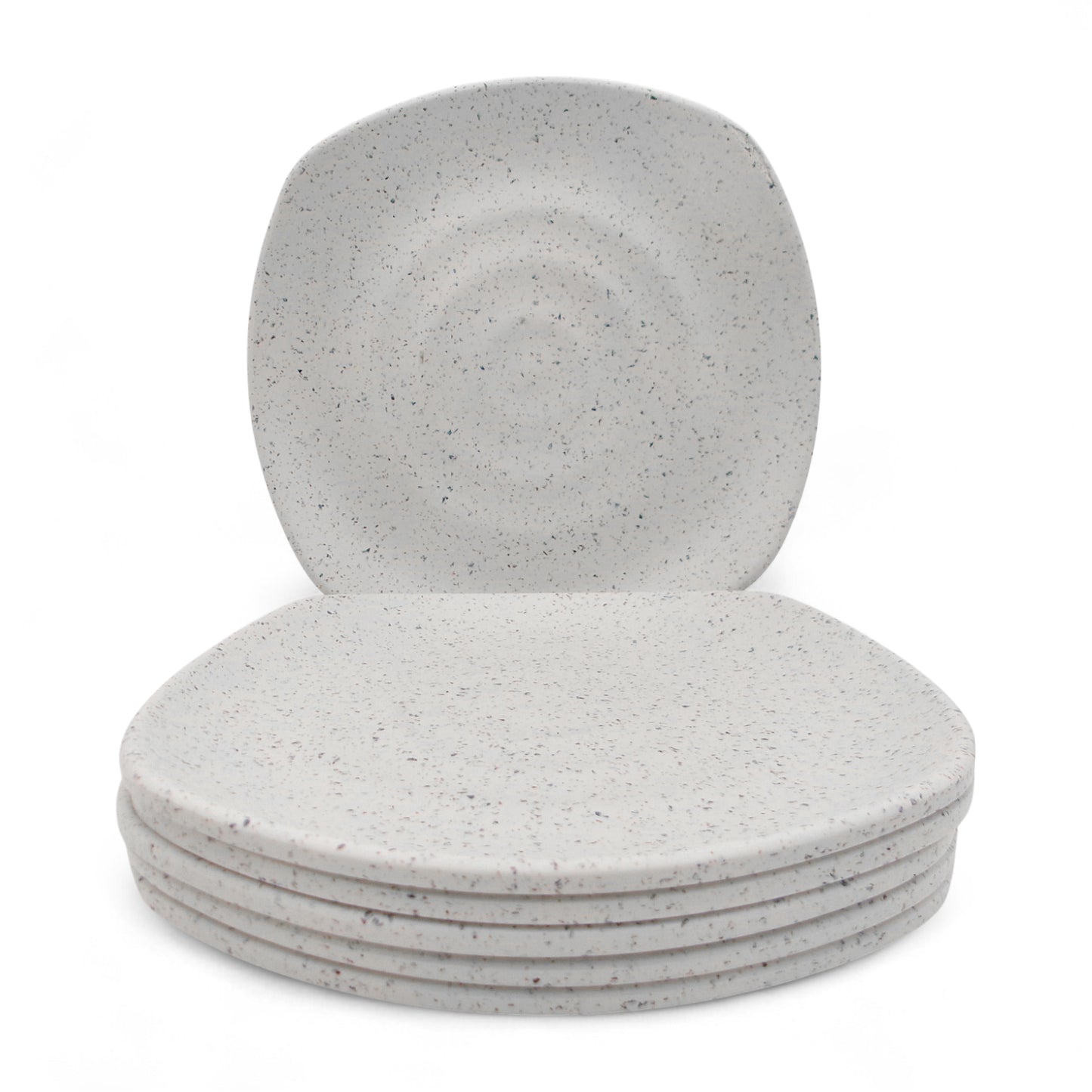 SUPERWARE | Pure Melamine | Square Small Plate Set - White Sand (7.5") | 6 Nos. | Stain Free, Glazed Finish