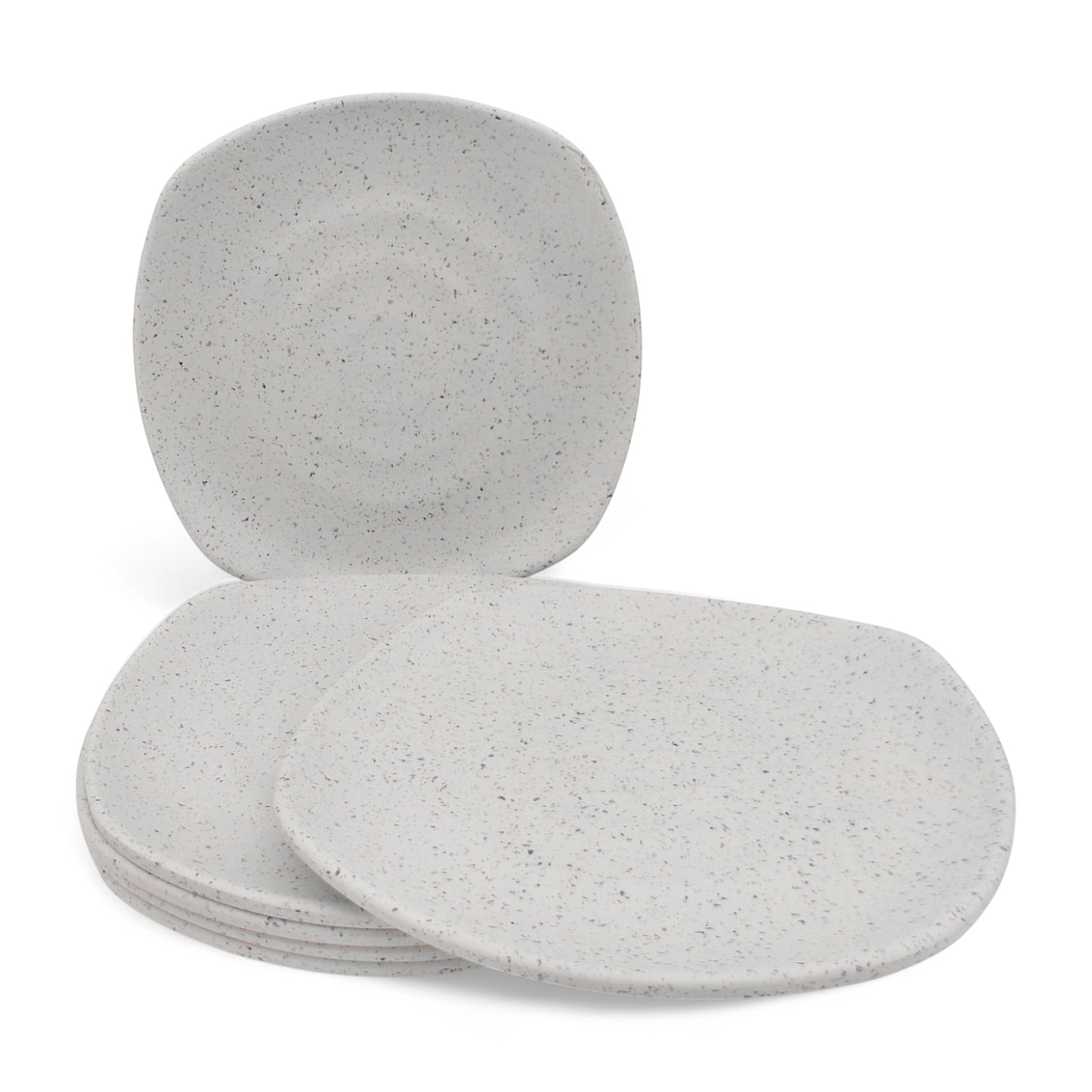 SUPERWARE | Pure Melamine | Square Small Plate Set - White Sand (7.5") | 6 Nos. | Stain Free, Glazed Finish