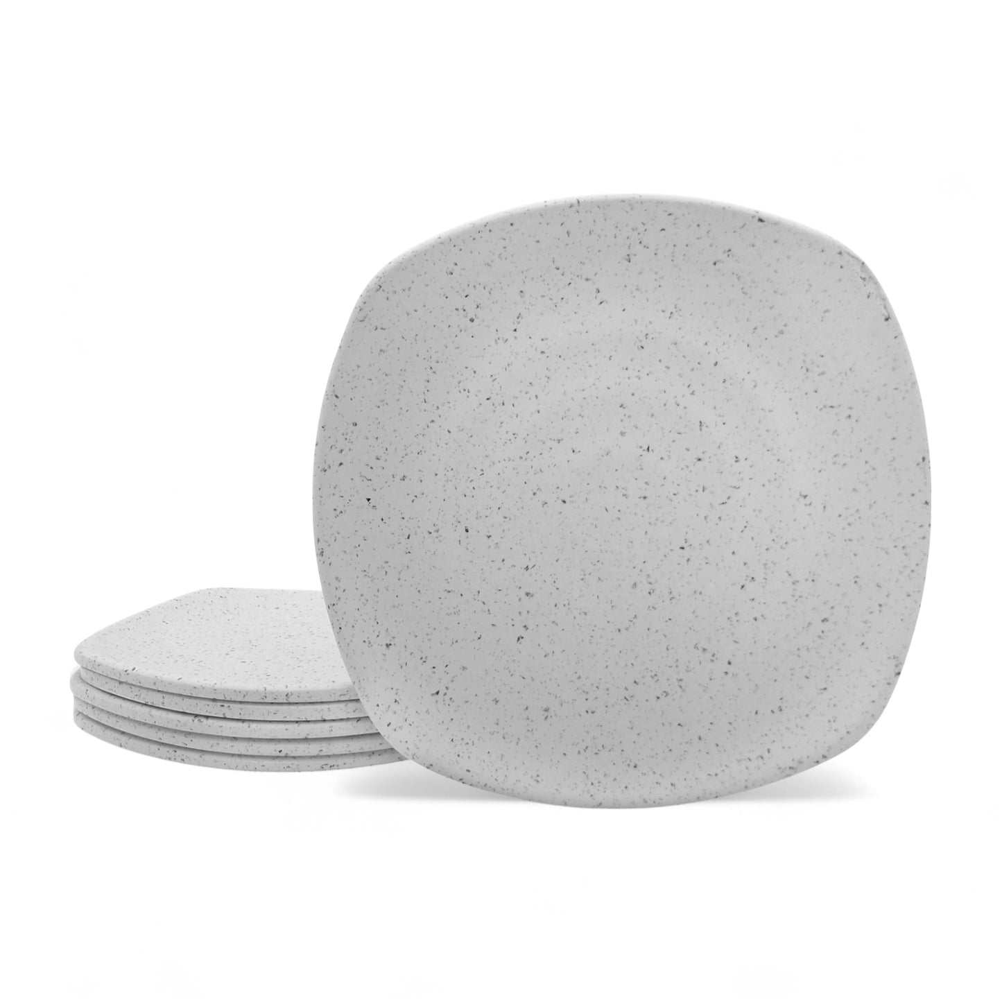 SUPERWARE | Pure Melamine | Square Dinner Plate Set - White Sand (11.0") | 6 Nos.| Stain Free, Glazed Finish