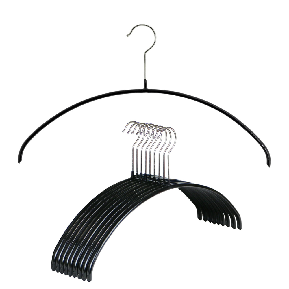 MAWA | Made in Germany | Metal Hanger Set | Top Hanger | Economic 40/P | Non-Slip Coating | 360° Rotatable Swivel Hook | Space Saver | 10 Pieces