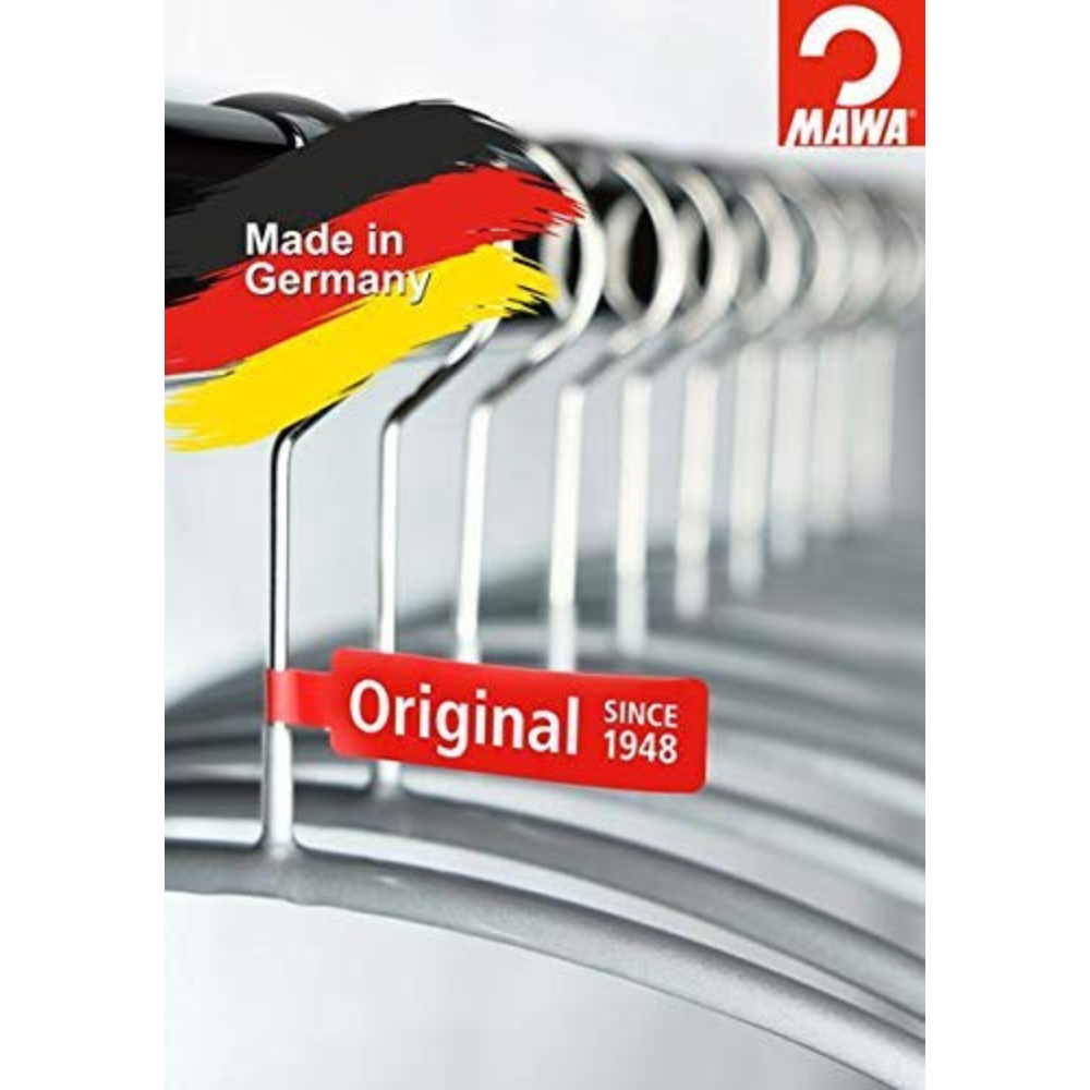 MAWA | Made in Germany | Metal Hanger Set | Top Hanger | Economic 40/P | Non-Slip Coating | 360° Rotatable Swivel Hook | Space Saver | 10 Pieces