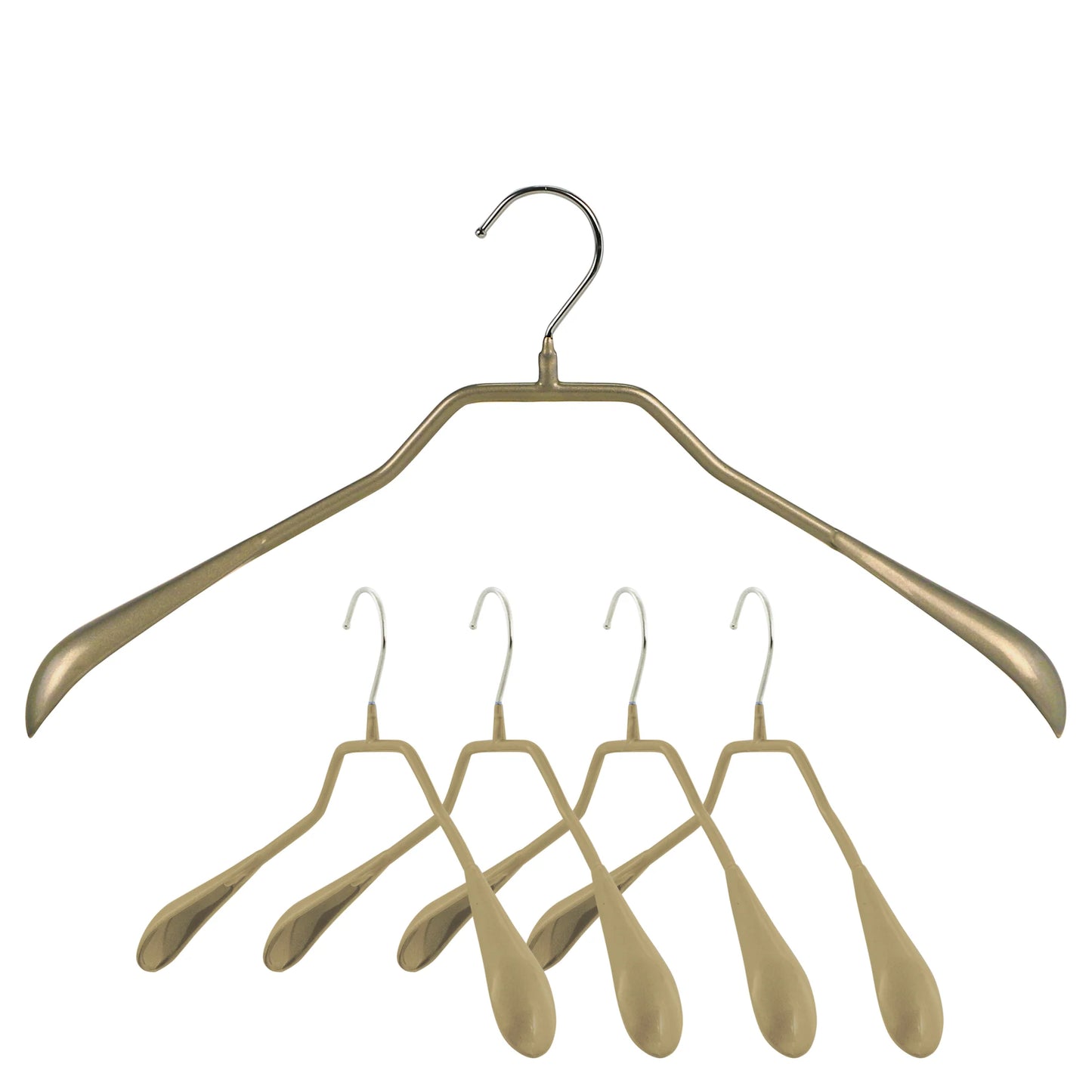 MAWA | Made in Germany | Metal Hanger Set | Jacket Hanger | Bodyform 42/L | Non-Slip Coating | 360° Rotatable Swivel Hook | Widened Shoulder Support | 5 Pieces