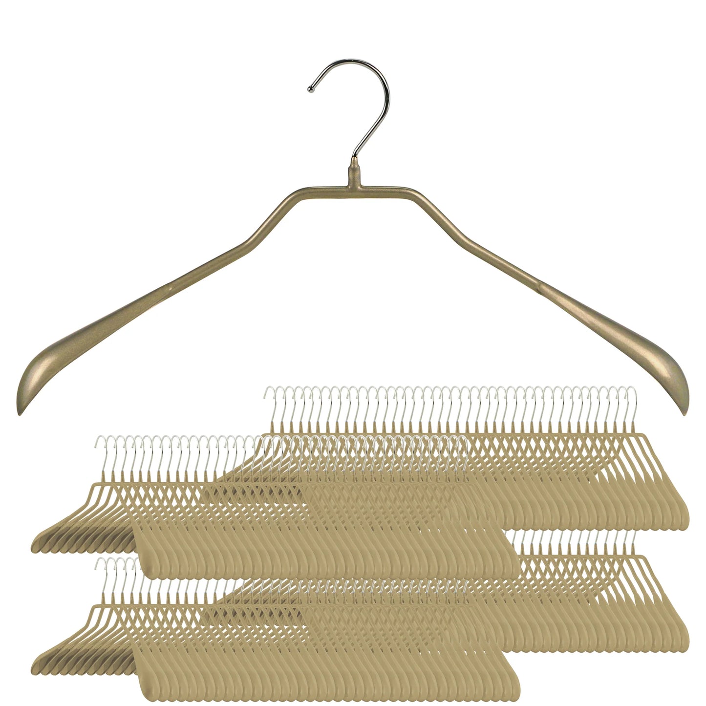 MAWA | Made in Germany | Metal Hanger Set | Jacket Hanger | Bodyform 42/L | Non-Slip Coating | 360° Rotatable Swivel Hook | Widened Shoulder Support | 5 Pieces
