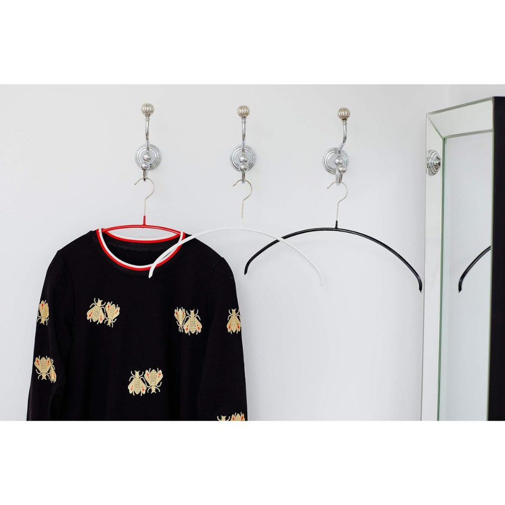 MAWA | Made in Germany | Metal Hanger Set | Top Hanger | Economic 40/P | Non-Slip Coating | 360° Rotatable Swivel Hook | Space Saver | 10 Pieces