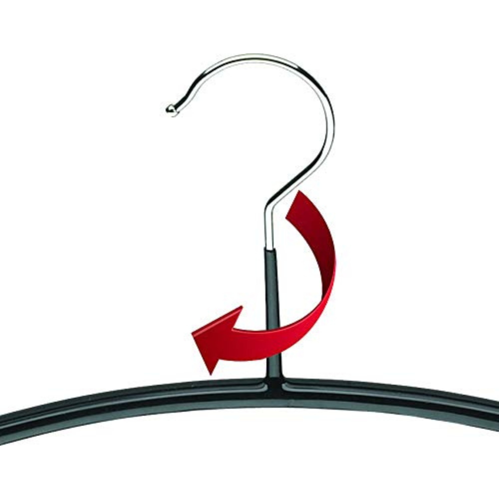 MAWA | Made in Germany | Metal Hanger Set | Top Hanger | Economic 40/P | Non-Slip Coating | 360° Rotatable Swivel Hook | Space Saver | 10 Pieces