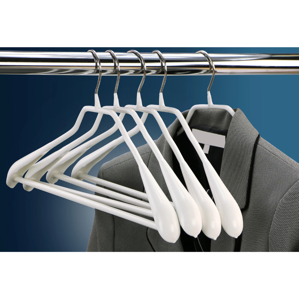 MAWA | Made in Germany | Metal Hanger Set | Coat Hanger | Bodyform 42/LS | Non-Slip Coating | 360° Rotatable Swivel Hook | Widened Shoulder Support | 5 Pieces
