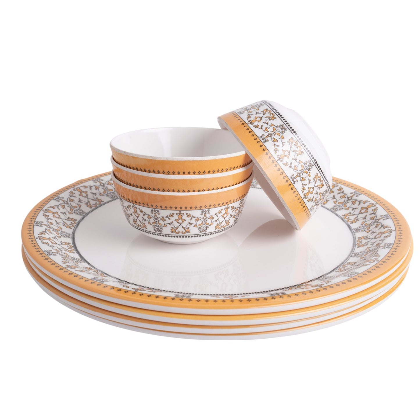 SUPERWARE | Pure Melamine | Dinner Set - ForgetMeNot | Set Of 8 Pcs. | Stain Free, Glazed Finish
