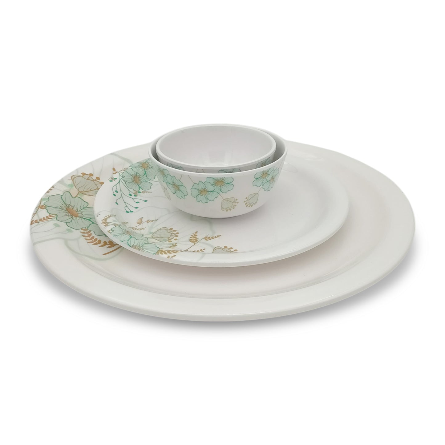 SUPERWARE | Pure Melamine | Dinner Set - HAVEN | Set Of 24 Pcs. | Stain Free, Glazed Finish