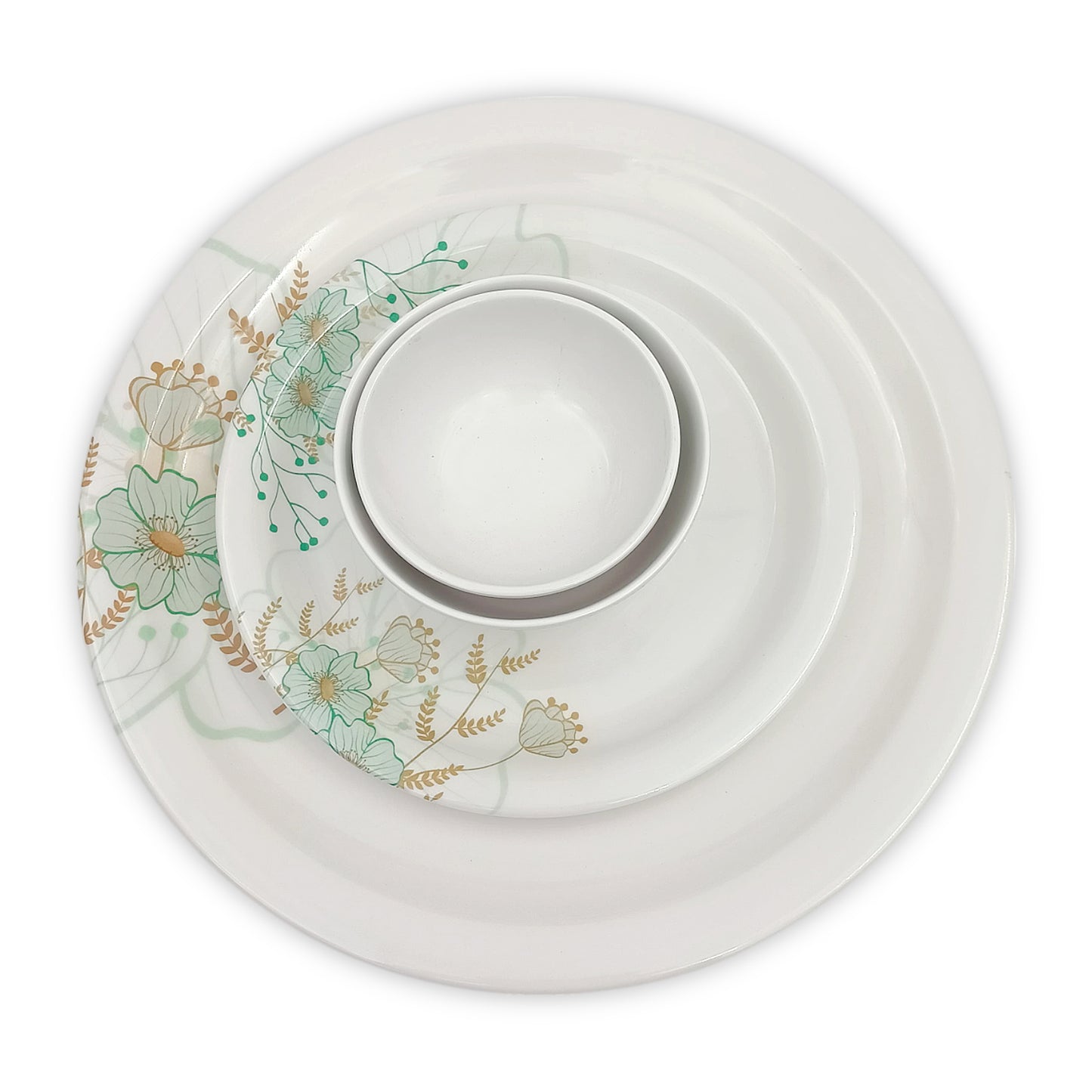 SUPERWARE | Pure Melamine | Dinner Set - HAVEN | Set Of 24 Pcs. | Stain Free, Glazed Finish