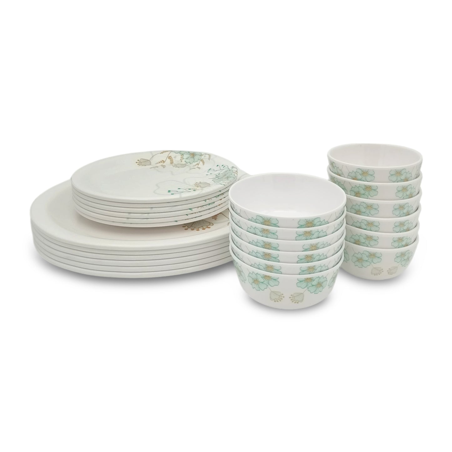 SUPERWARE | Pure Melamine | Dinner Set - HAVEN | Set Of 24 Pcs. | Stain Free, Glazed Finish