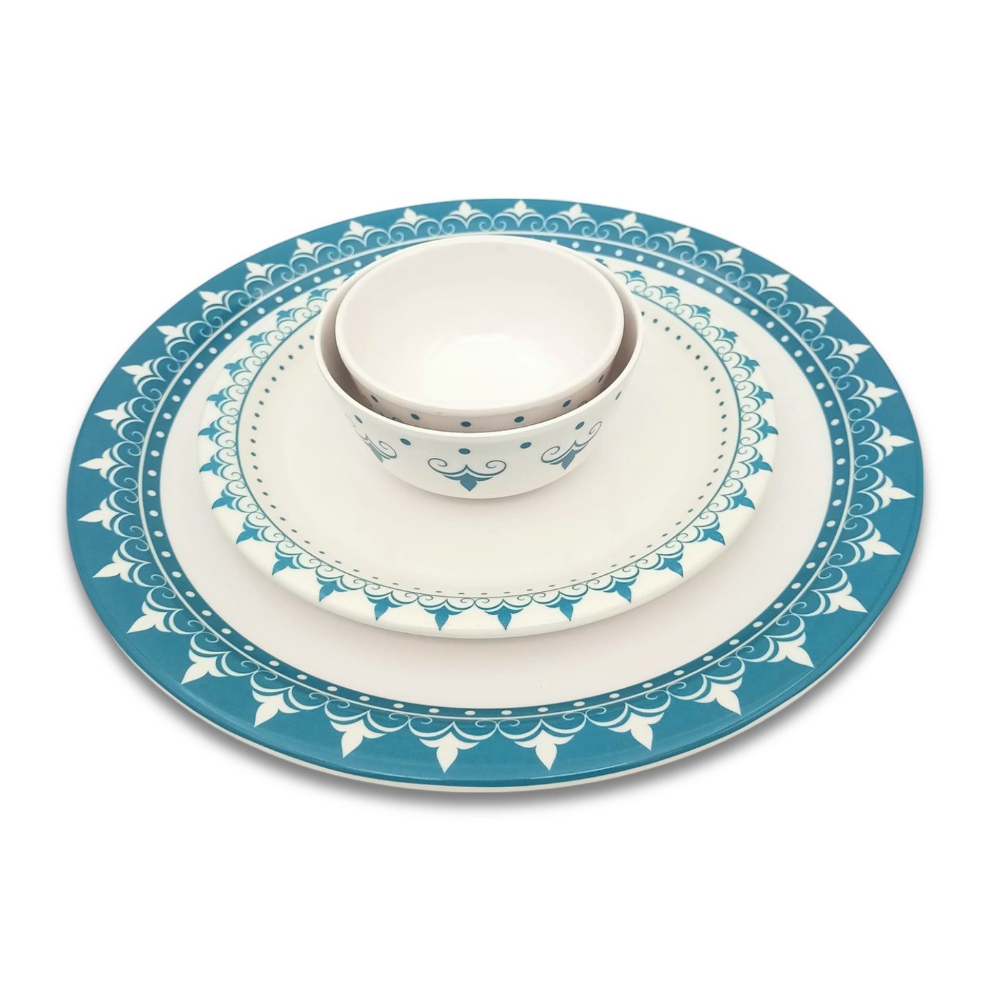 SUPERWARE | Pure Melamine | Dinner Set - IVAN | Set Of 24 Pcs. | Stain Free, Glazed Finish
