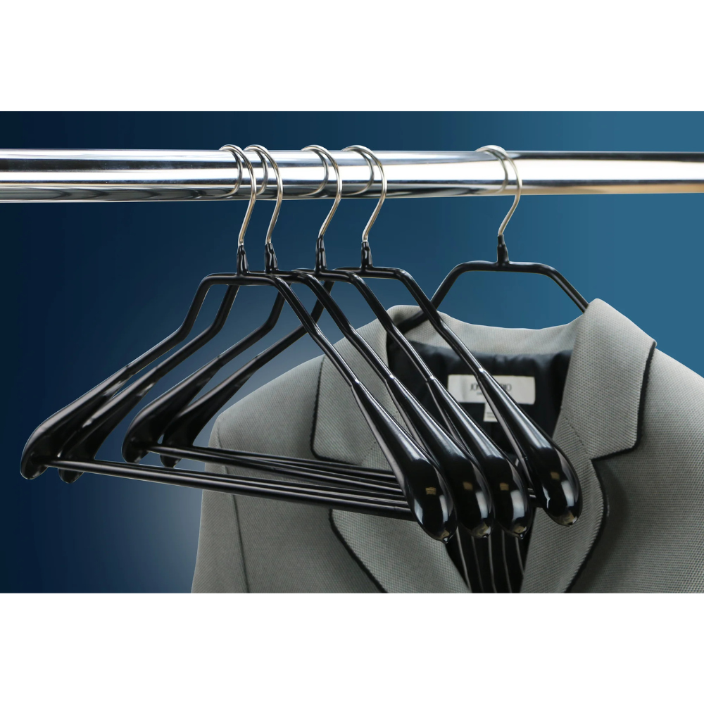 MAWA | Made in Germany | Metal Hanger Set | Coat Hanger | Bodyform 42/LS | Non-Slip Coating | 360° Rotatable Swivel Hook | Widened Shoulder Support | 5 Pieces