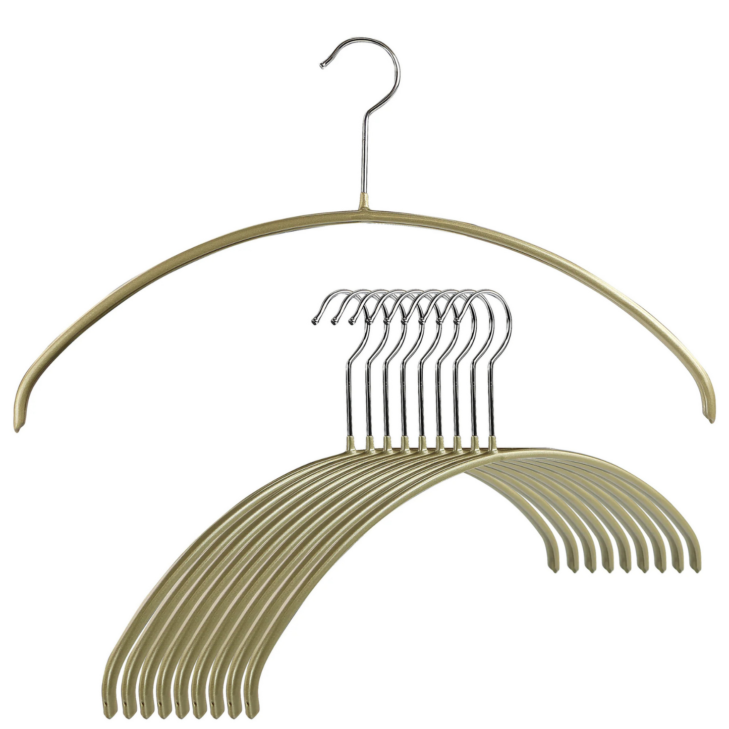 MAWA | Made in Germany | Metal Hanger Set | Top Hanger | Economic 40/P | Non-Slip Coating | 360° Rotatable Swivel Hook | Space Saver | 10 Pieces