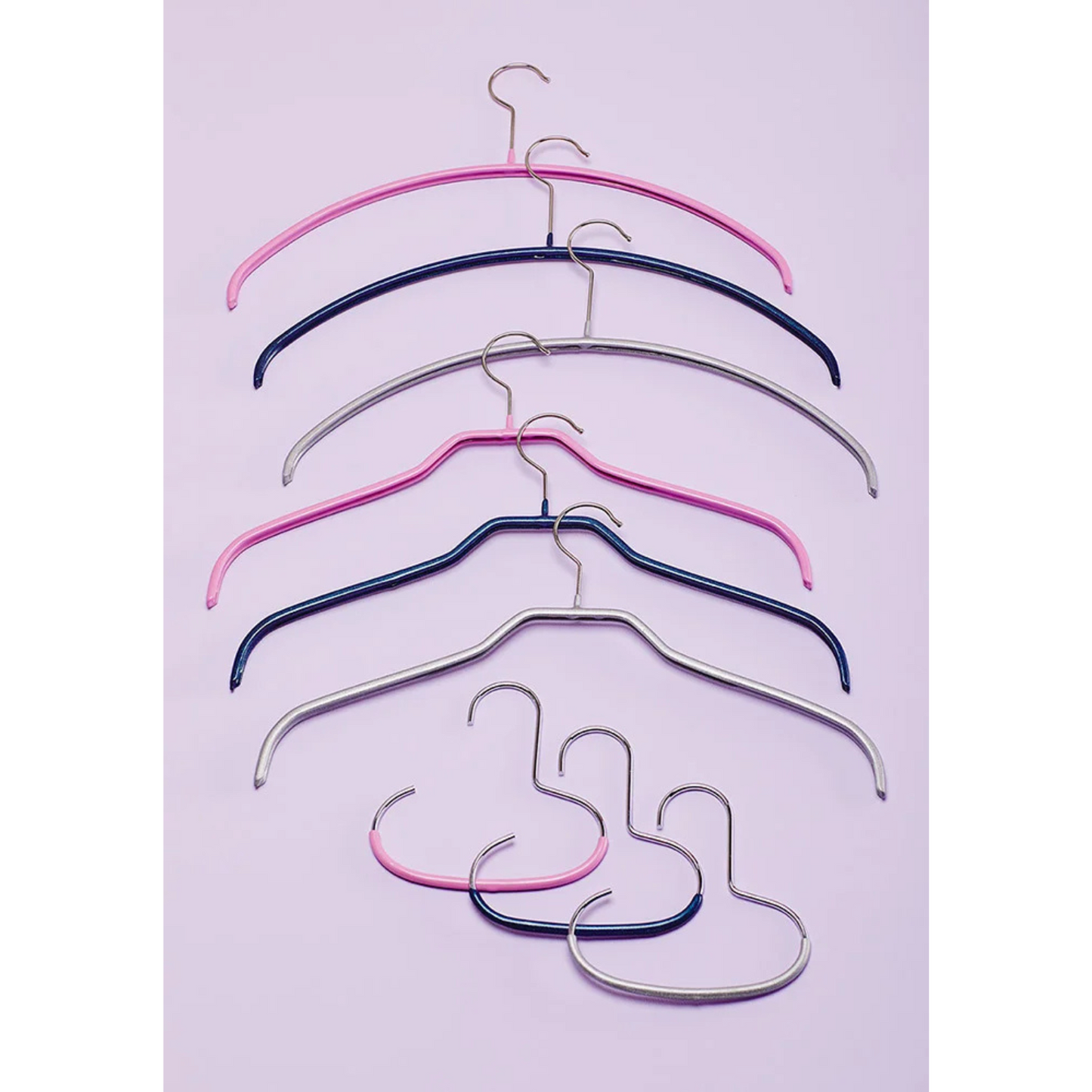 MAWA | Made in Germany | Metal Hanger Set | Silhouette 41/F | Shirt Hanger | Collar Shape | Non-Slip Coating | 360° Rotatable Swivel Hook | Space Saver | 10 Pieces