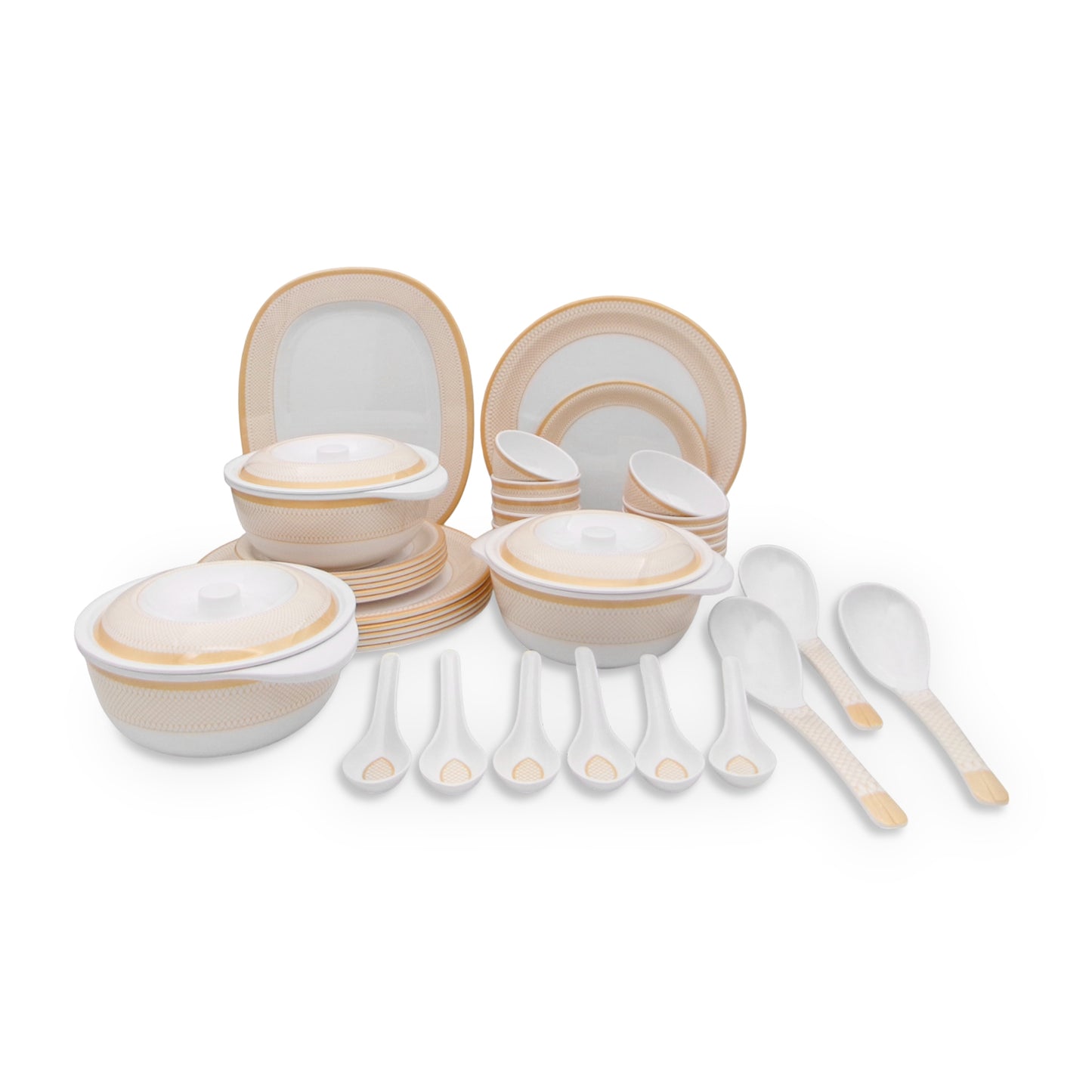 SUPERWARE | Pure Melamine | Dinner Set - Golden Glory Maroon | Set Of 40 Pcs. | Stain Free, Glazed Finish
