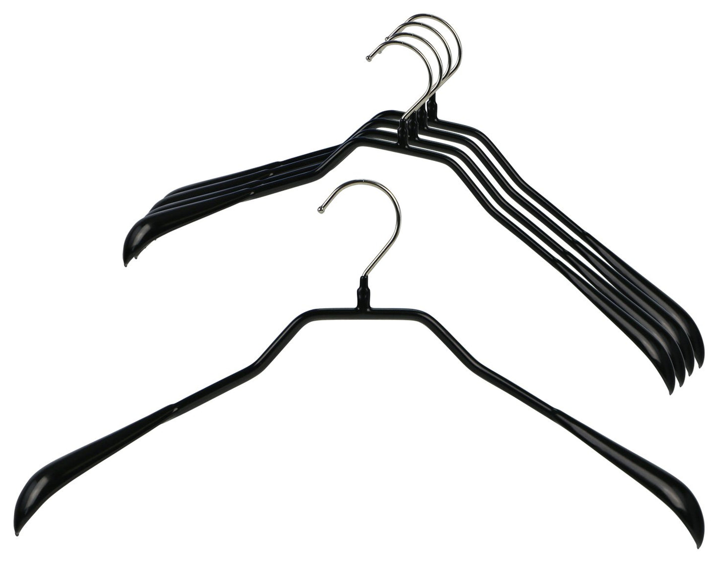 MAWA | Made in Germany | Metal Hanger Set | Jacket Hanger | Bodyform 42/L | Non-Slip Coating | 360° Rotatable Swivel Hook | Widened Shoulder Support | 5 Pieces