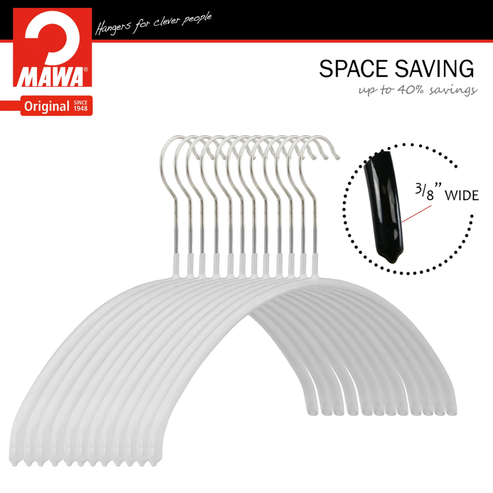 MAWA | Made in Germany | Metal Hanger Set | Top Hanger | Economic 40/P | Non-Slip Coating | 360° Rotatable Swivel Hook | Space Saver | 10 Pieces