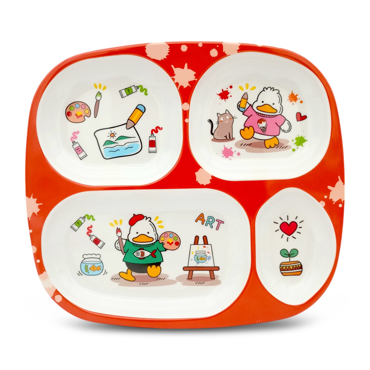 SUPERWARE | Pure Melamine | Kid Set - Duck | 4 Pcs. | Stain Free, Glazed Finish