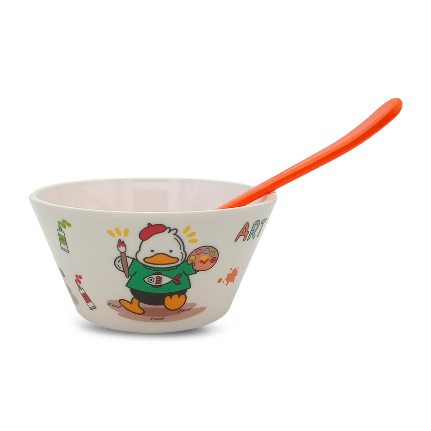 SUPERWARE | Pure Melamine | Kid Set - Duck | 4 Pcs. | Stain Free, Glazed Finish