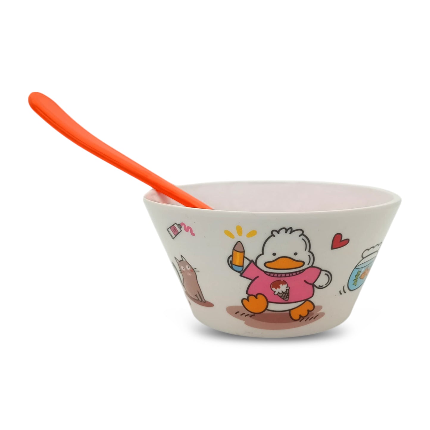 SUPERWARE | Pure Melamine | Kid Set - Duck | 4 Pcs. | Stain Free, Glazed Finish