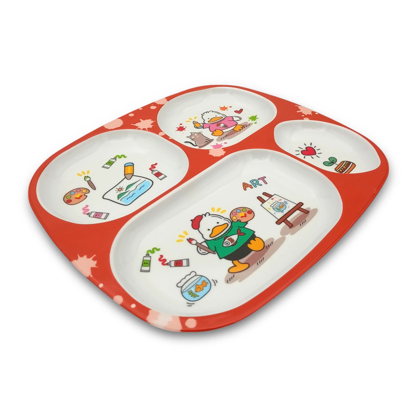 SUPERWARE | Pure Melamine | Kid Set - Duck | 4 Pcs. | Stain Free, Glazed Finish