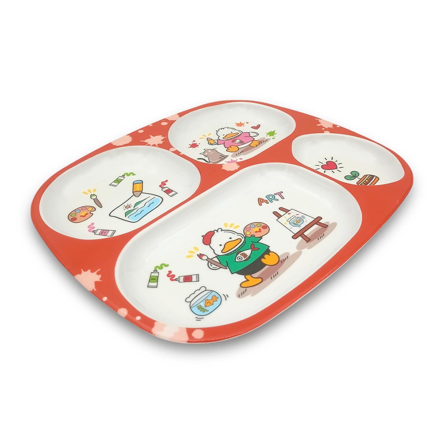 SUPERWARE | Pure Melamine | Kid Set - Duck | 4 Pcs. | Stain Free, Glazed Finish