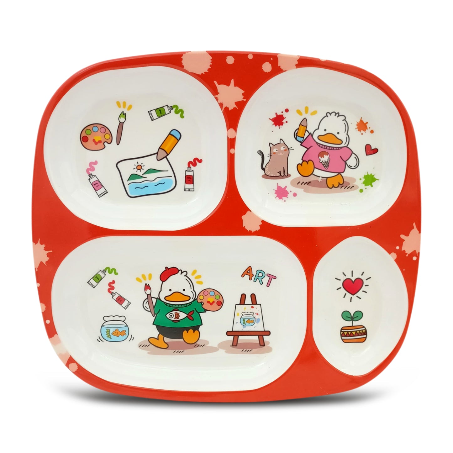 SUPERWARE | Pure Melamine | Kid Set - Duck | 4 Pcs. | Stain Free, Glazed Finish