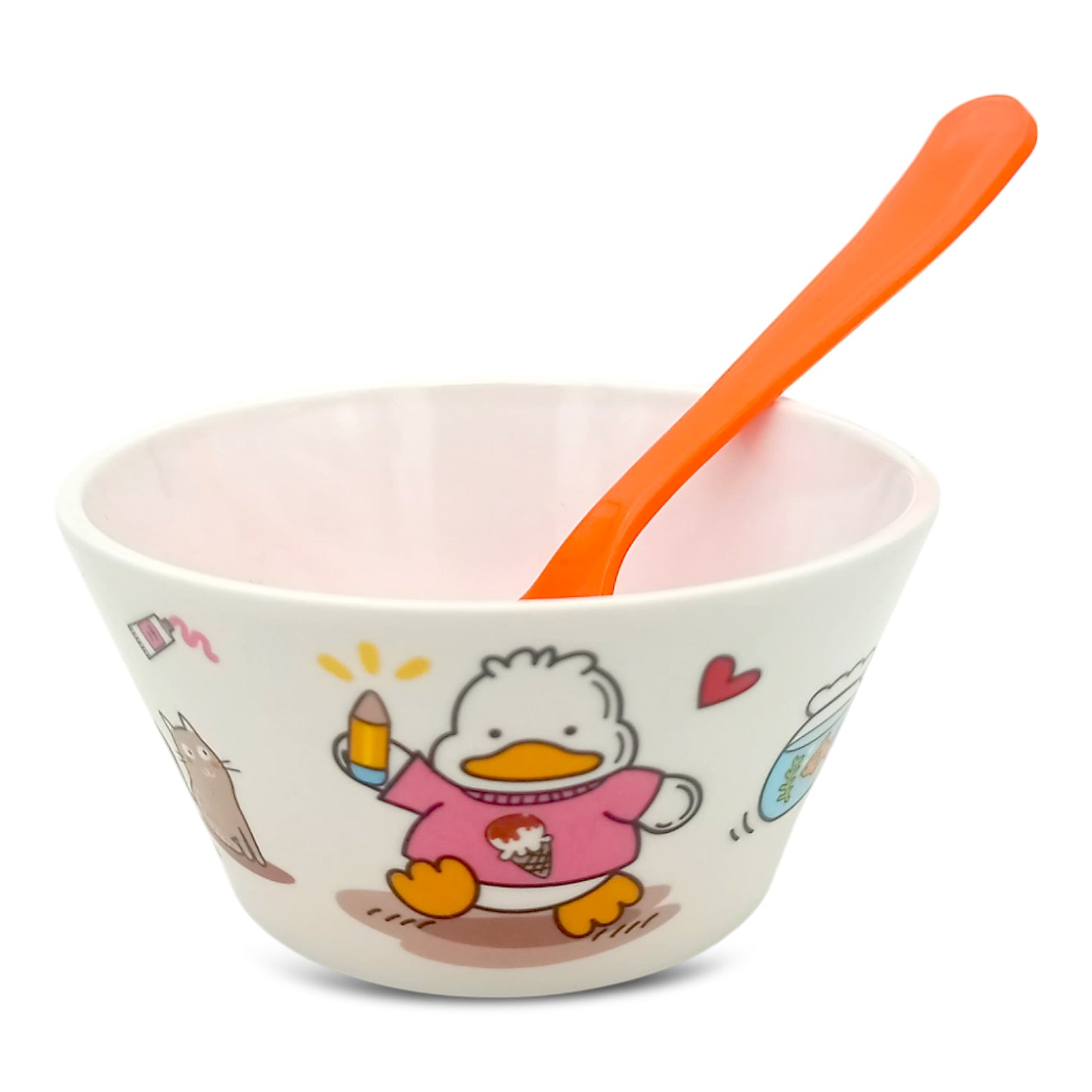 SUPERWARE | Pure Melamine | Kid Set - Duck | 4 Pcs. | Stain Free, Glazed Finish