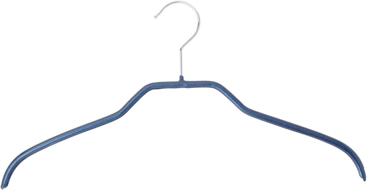 MAWA | Made in Germany | Metal Hanger Set | Silhouette 41/F | Shirt Hanger | Collar Shape | Non-Slip Coating | 360° Rotatable Swivel Hook | Space Saver | 10 Pieces