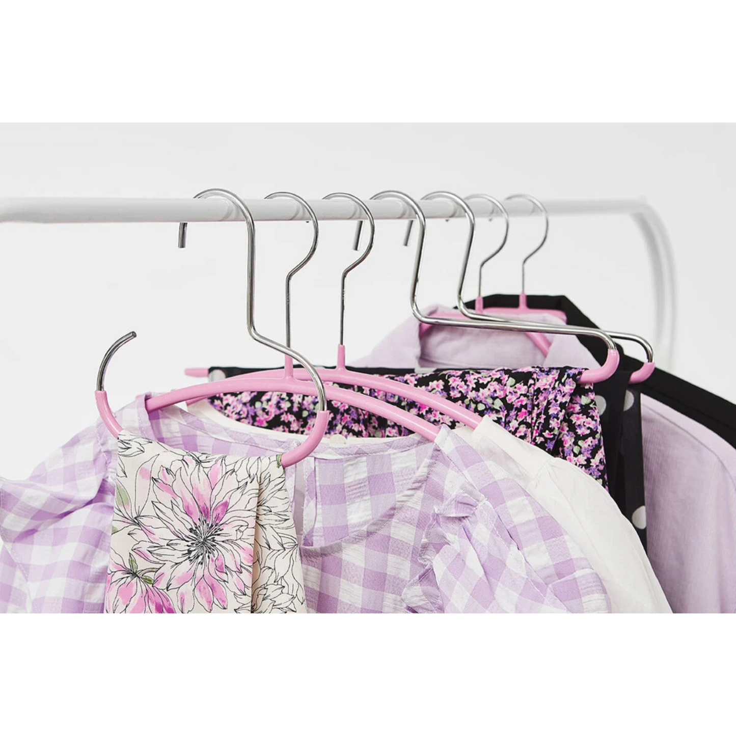 MAWA | Made in Germany | Metal Hanger Set | Silhouette 41/F | Shirt Hanger | Collar Shape | Non-Slip Coating | 360° Rotatable Swivel Hook | Space Saver | 10 Pieces
