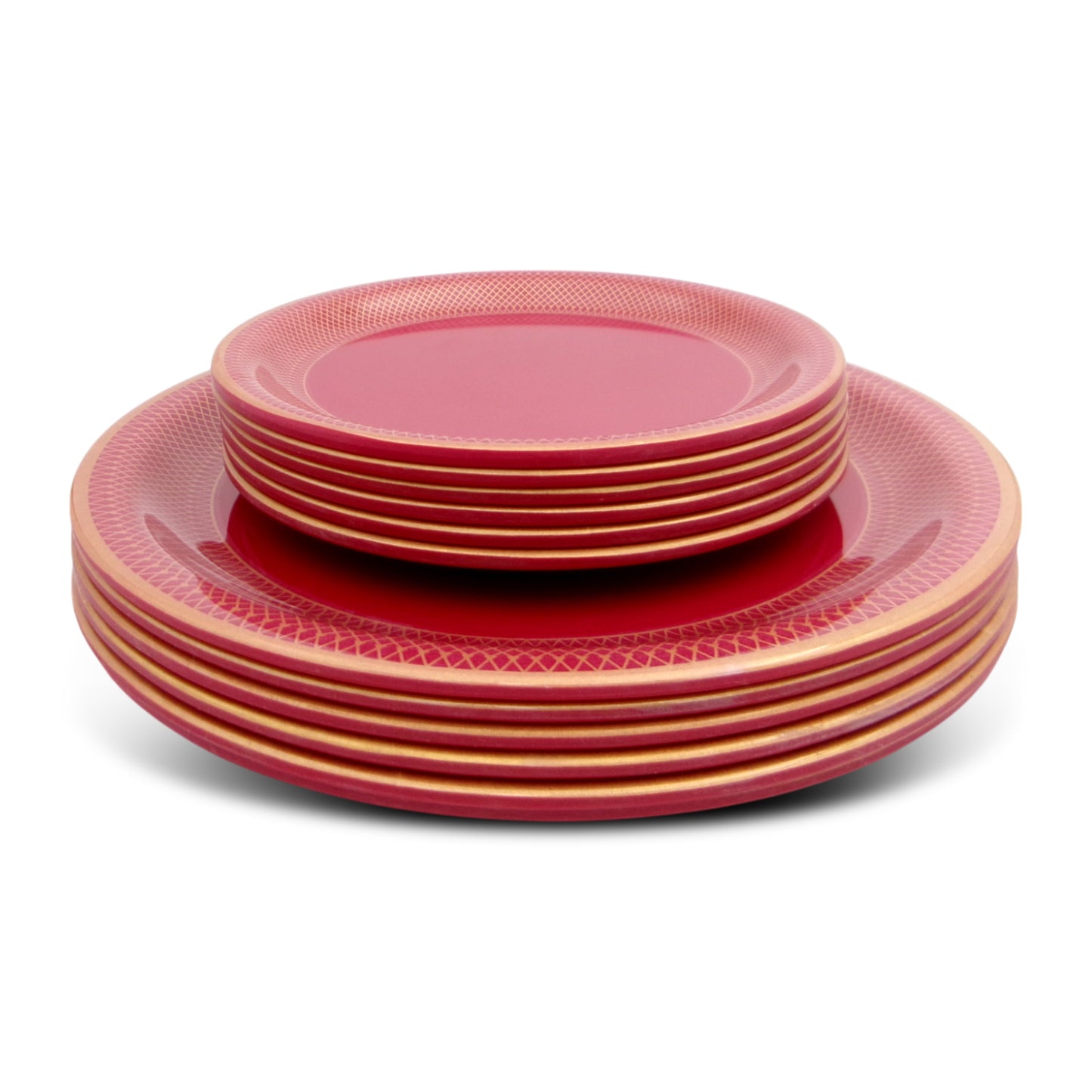 SUPERWARE, Pure Melamine | Dinner Set - Golden Glory Maroon | Set Of 37 Pcs. | Stain Free, Glazed Finish