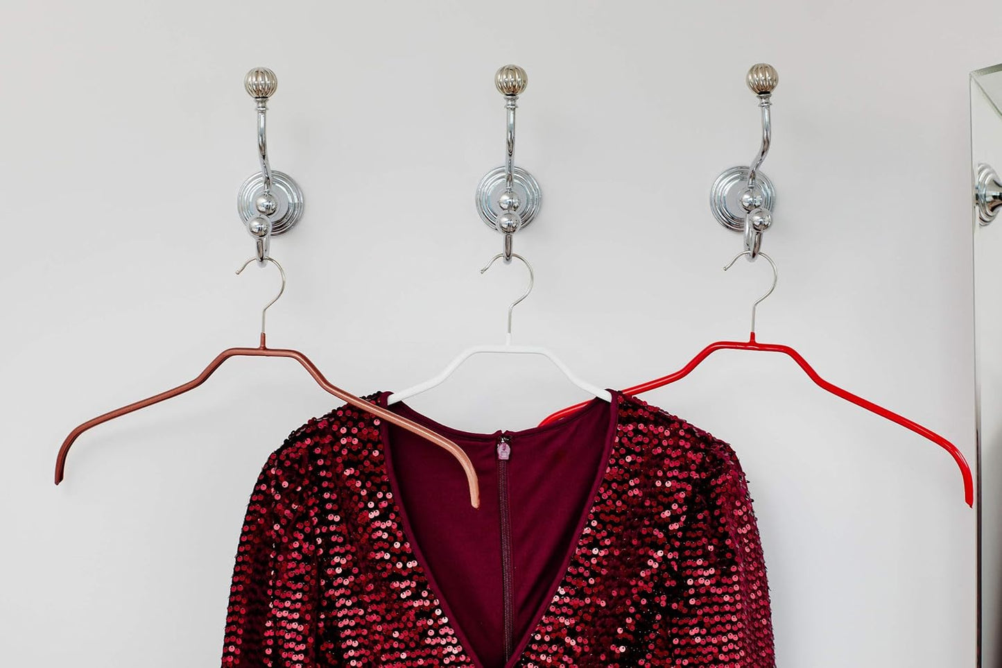 MAWA | Made in Germany | Metal Hanger Set | Silhouette 41/F | Shirt Hanger | Collar Shape | Non-Slip Coating | 360° Rotatable Swivel Hook | Space Saver | 10 Pieces