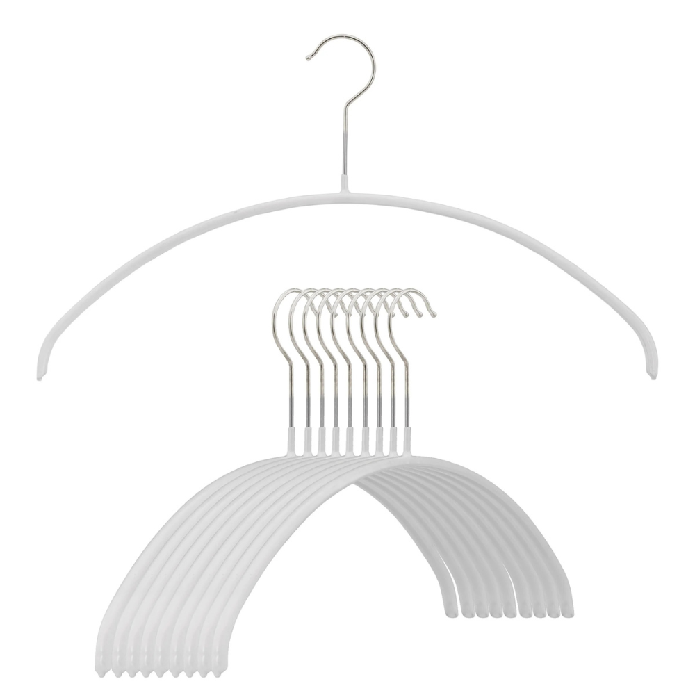 MAWA | Made in Germany | Metal Hanger Set | Top Hanger | Economic 40/P | Non-Slip Coating | 360° Rotatable Swivel Hook | Space Saver | 10 Pieces