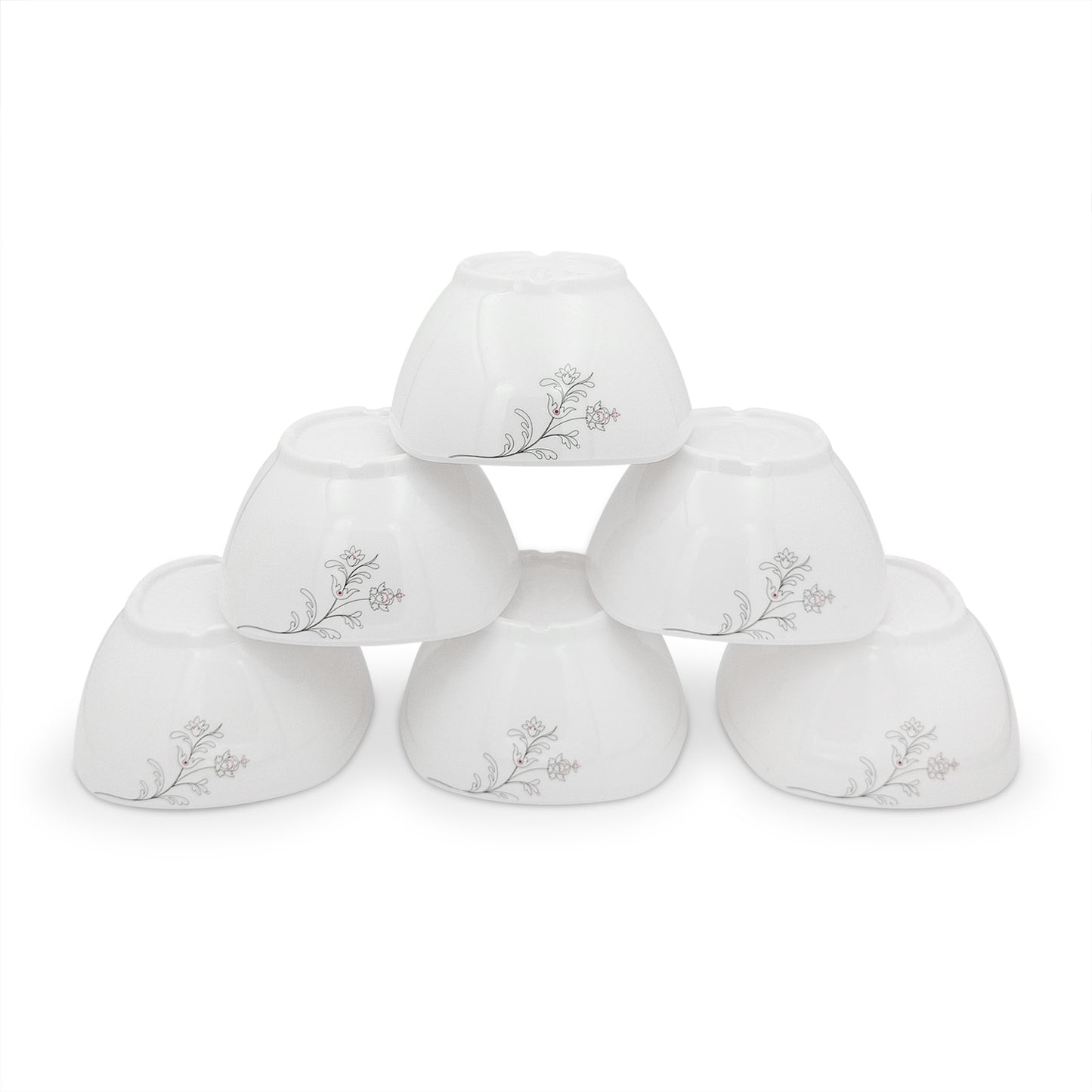 SUPERWARE | Pure Melamine | Soup Bowl Set - Summer Stems (4.5") | 6 Nos. | Stain Free, Glazed Finish