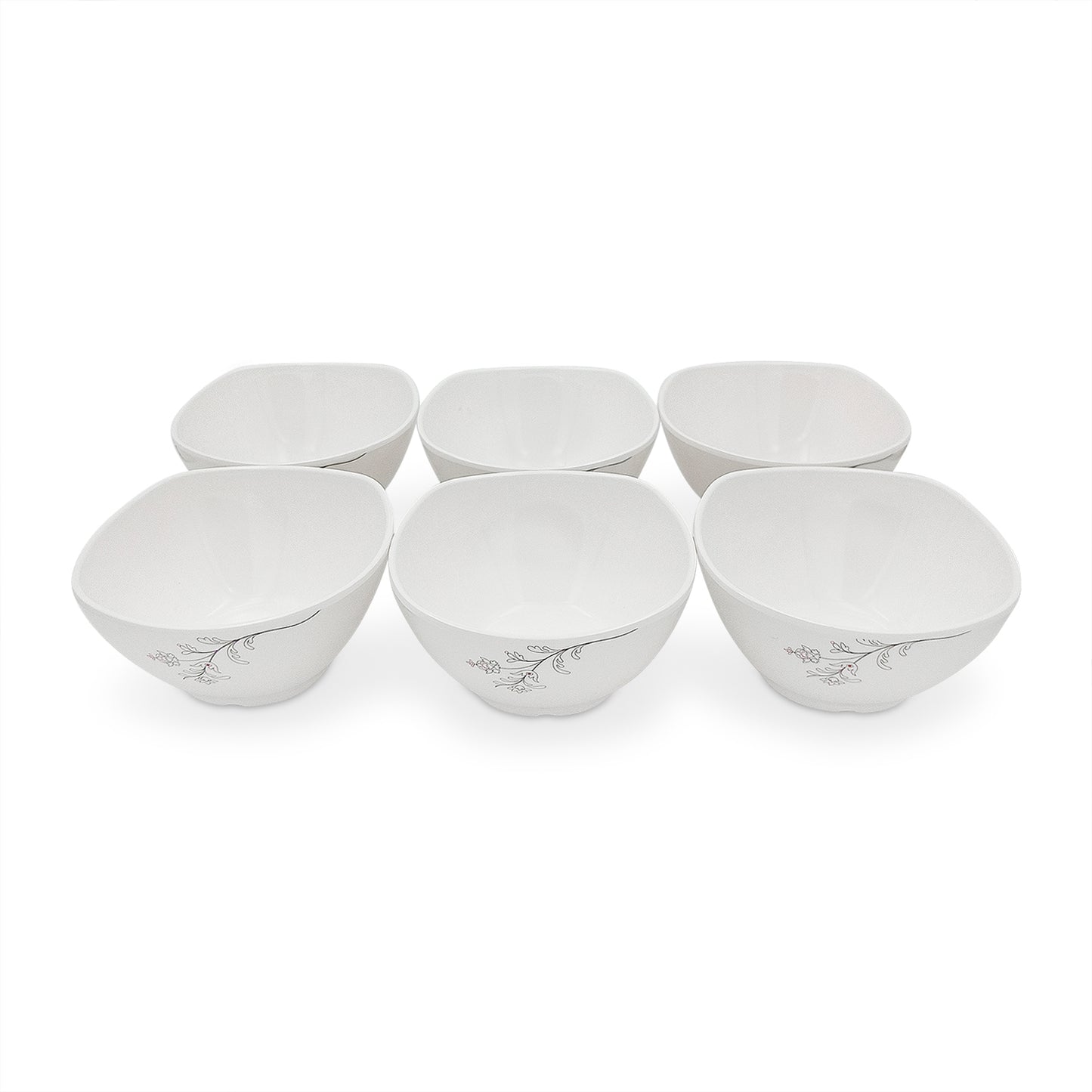 SUPERWARE | Pure Melamine | Soup Bowl Set - Summer Stems (4.5") | 6 Nos. | Stain Free, Glazed Finish