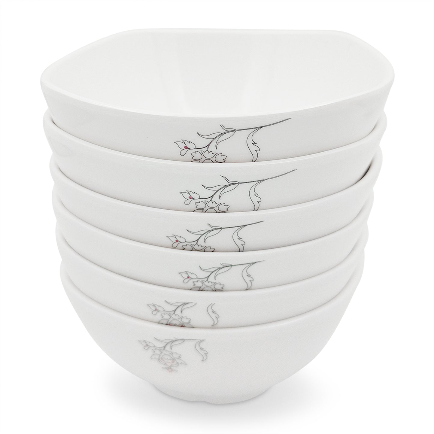 SUPERWARE | Pure Melamine | Soup Bowl Set - Summer Stems (4.5") | 6 Nos. | Stain Free, Glazed Finish