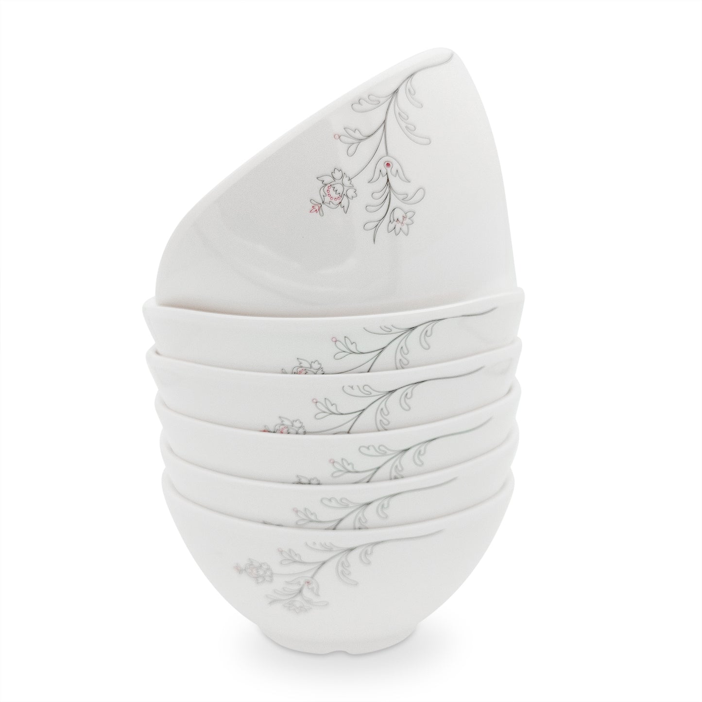 SUPERWARE | Pure Melamine | Soup Bowl Set - Summer Stems (4.5") | 6 Nos. | Stain Free, Glazed Finish
