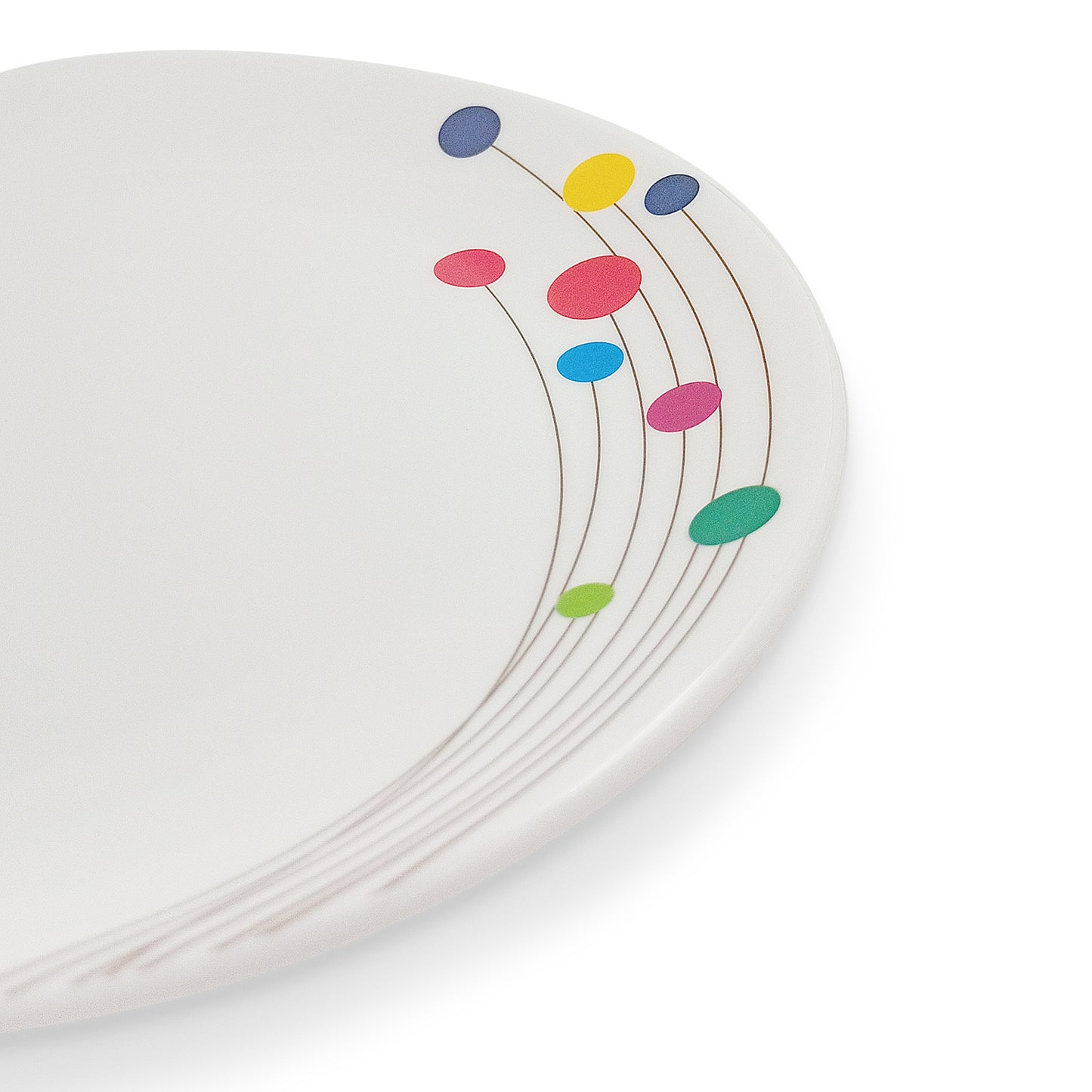SUPERWARE | Pure Melamine | Dinner Plate Set – Colour Bubbles (10.75”) | 6 Nos. | Stain Free, Glazed Finish