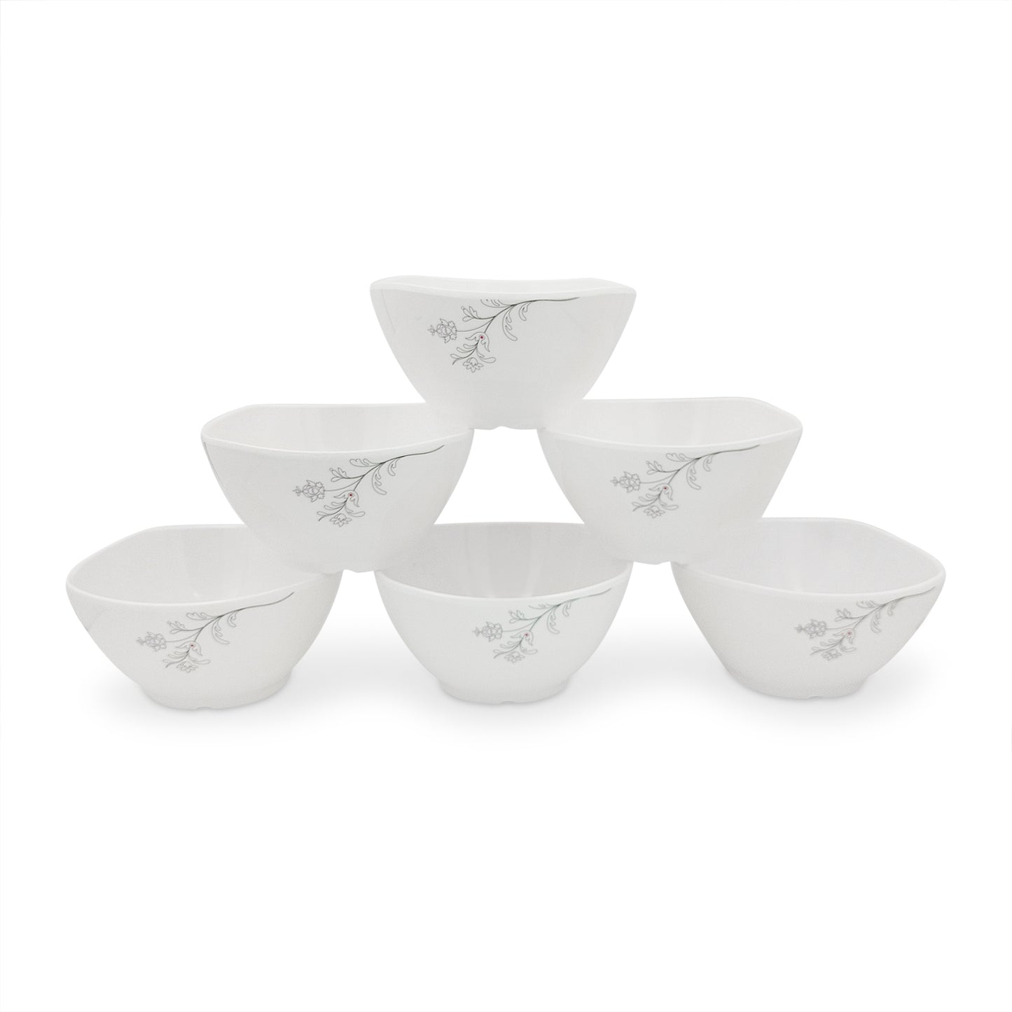 SUPERWARE | Pure Melamine | Soup Bowl Set - Summer Stems (4.5") | 6 Nos. | Stain Free, Glazed Finish