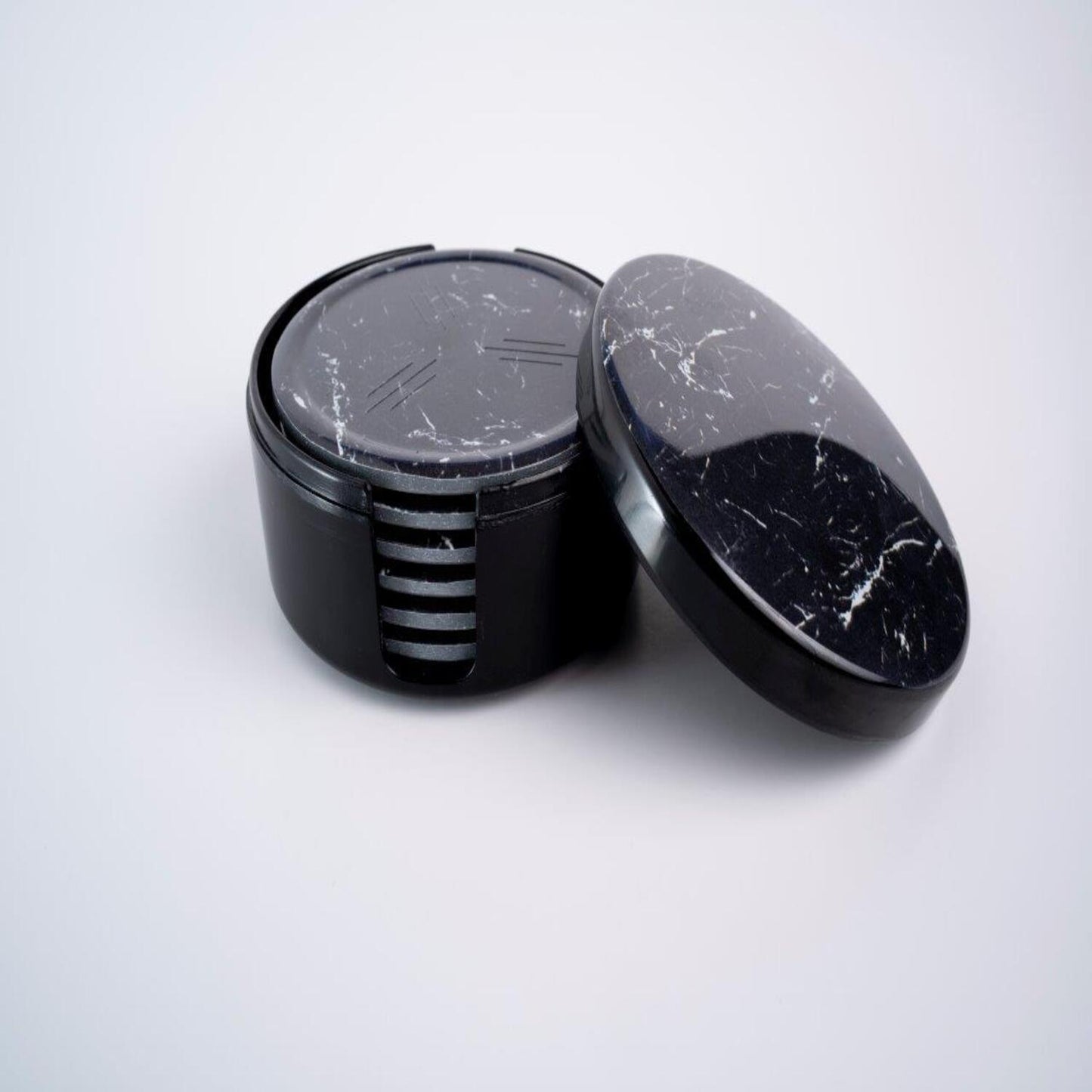 SUPERWARE | Pure Melamine | Coasters - Black Marble | Set Of 8 Pcs | Stain Free, Glazed Finish
