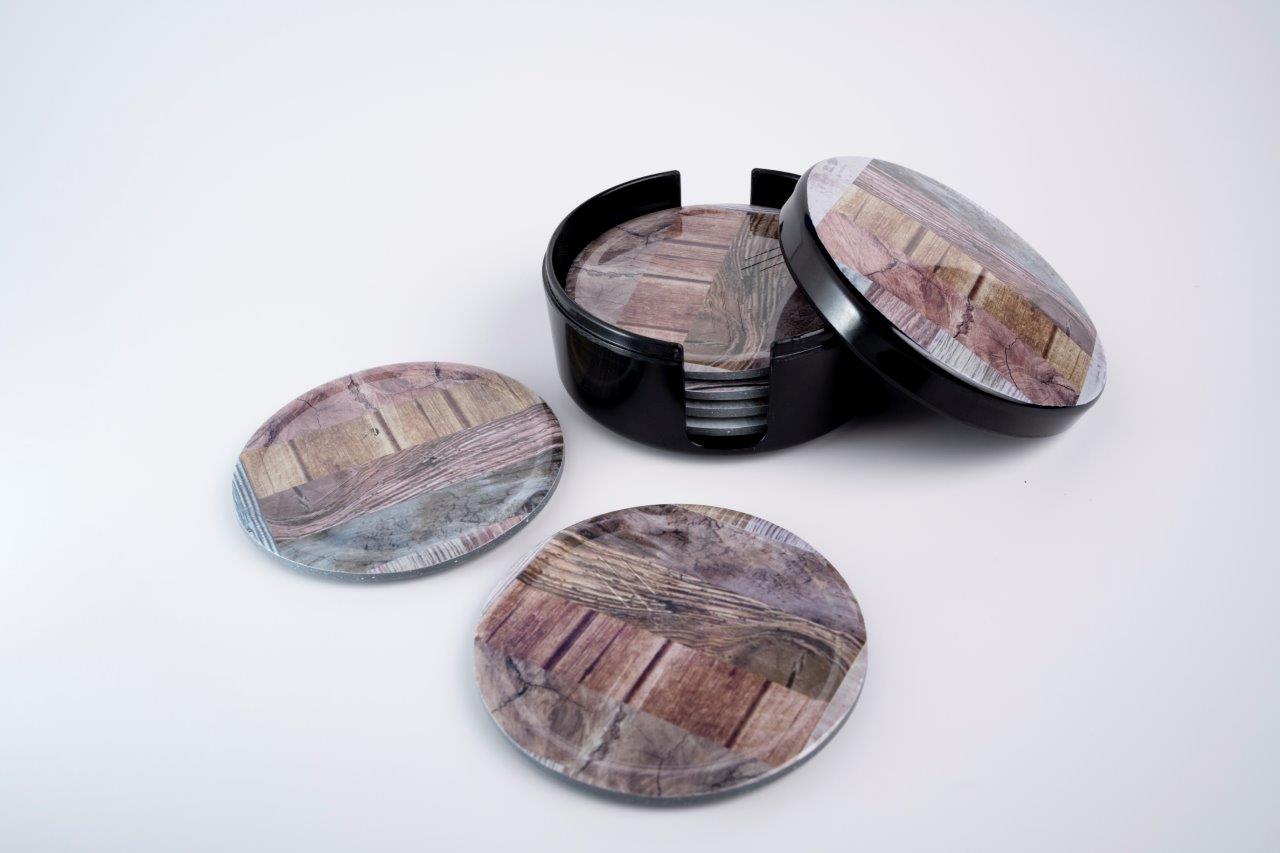 SUPERWARE | Pure Melamine | Coasters - Mosaic | Set Of 8 Pcs | Stain Free, Glazed Finish