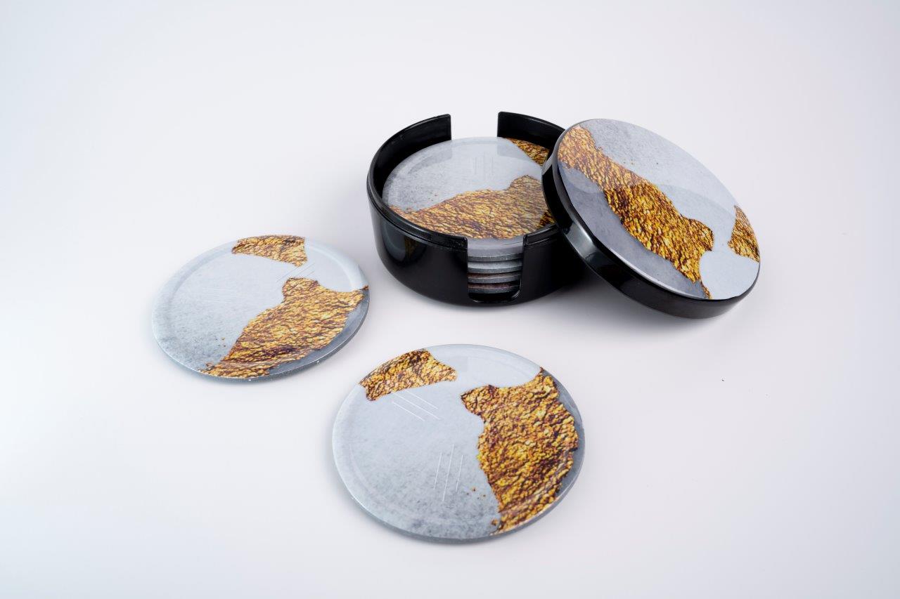 SUPERWARE | Pure Melamine | Coasters - Gritty | Set Of 8 Pcs | Stain Free, Glazed Finish